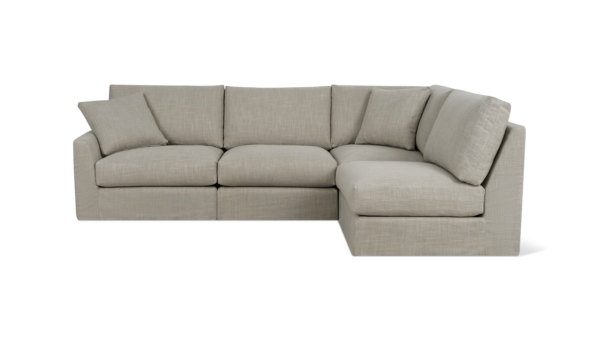 Breeze 4-Piece Modular Sectional Right, Standard, Light Pebble
