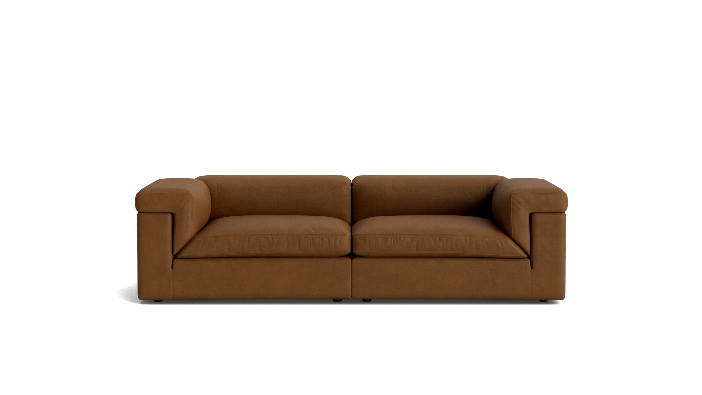 Saddle 2-Piece Modular Sofa, Bourbon