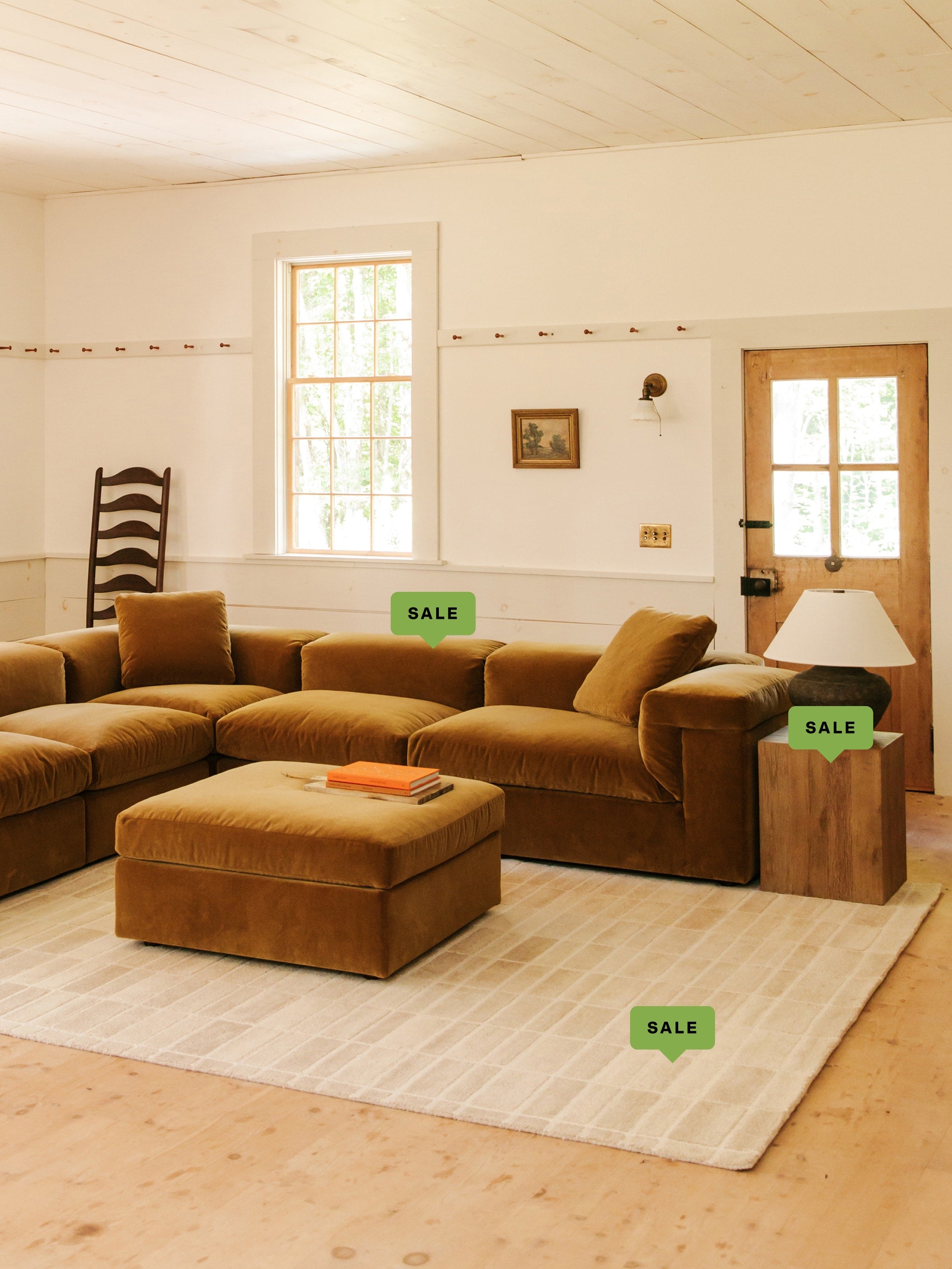 Saddle 5-Piece Modular Sectional Closed, Gold