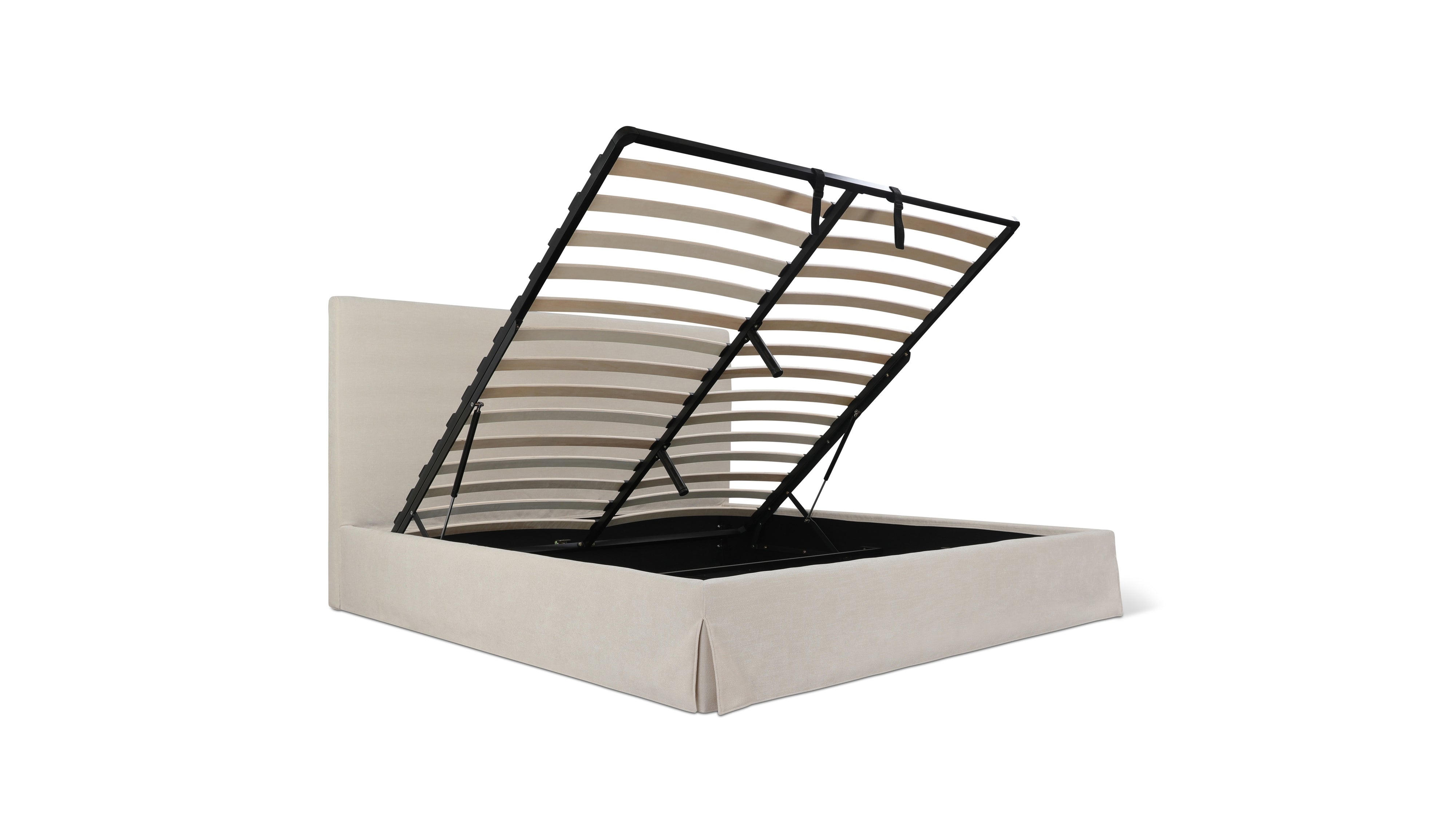 Vale Storage Bed, King, Alabaster