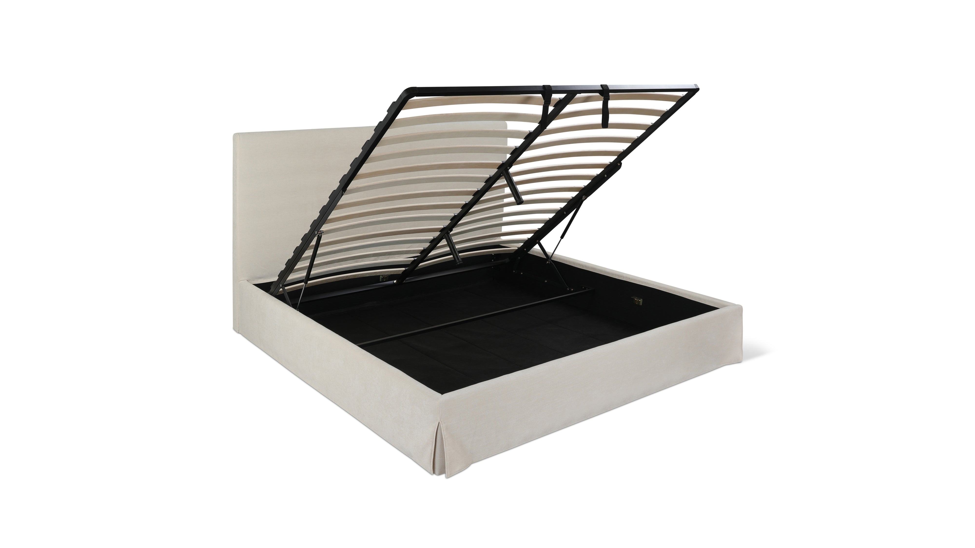Vale Storage Bed, King, Alabaster