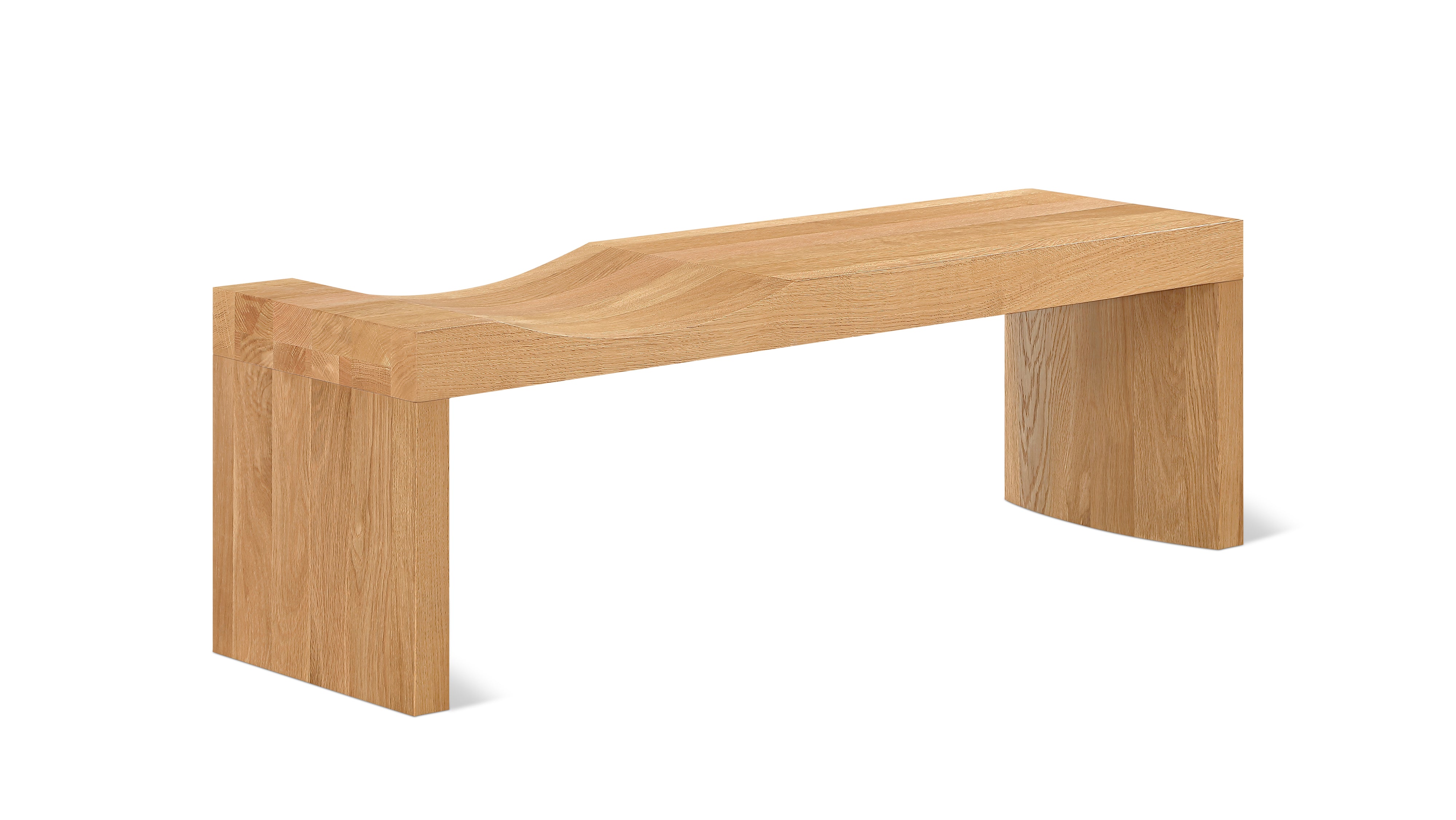 Hollow Bench, Seats 2, Natural Oak