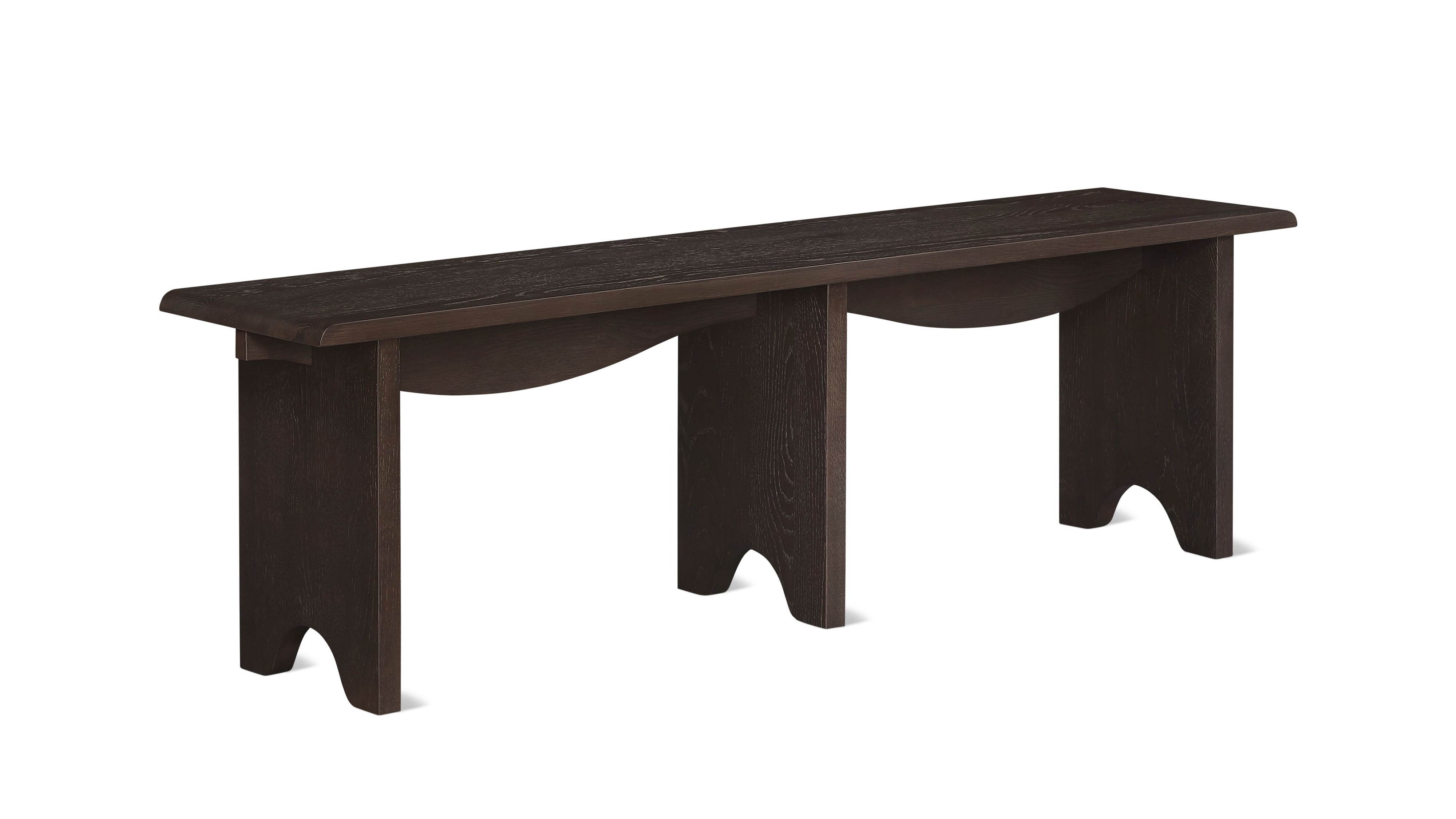 Bowtie Bench, Seats 3, Dark Brown Oak