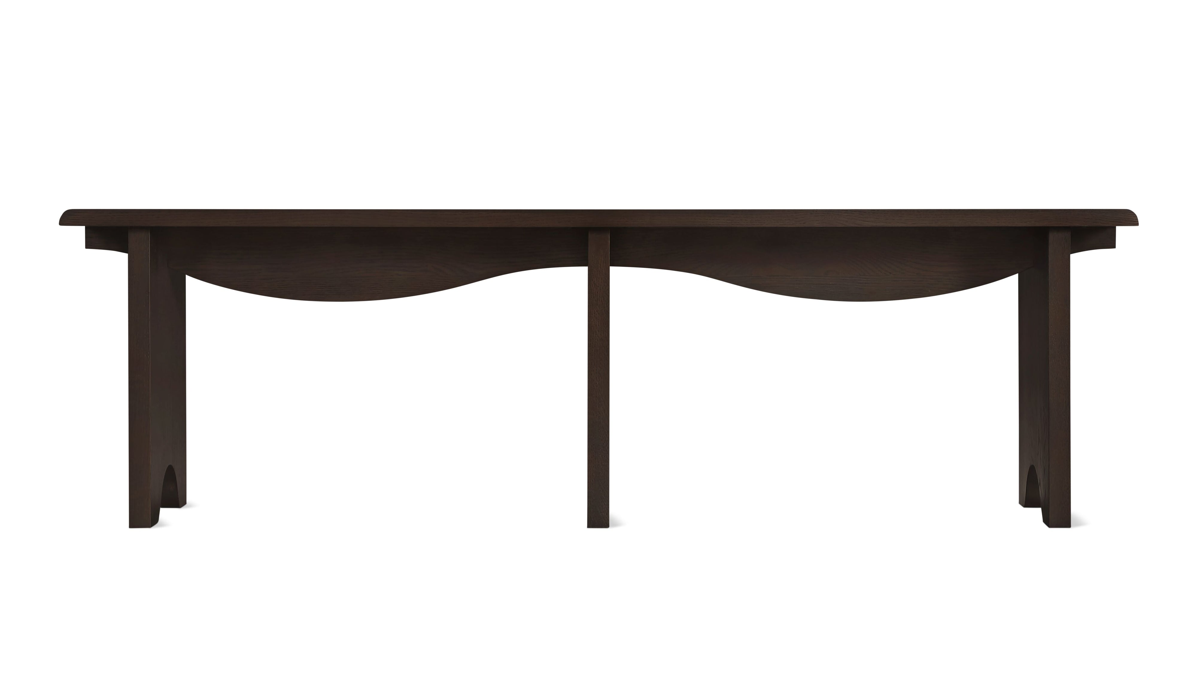Bowtie Bench, Seats 3, Dark Brown Oak