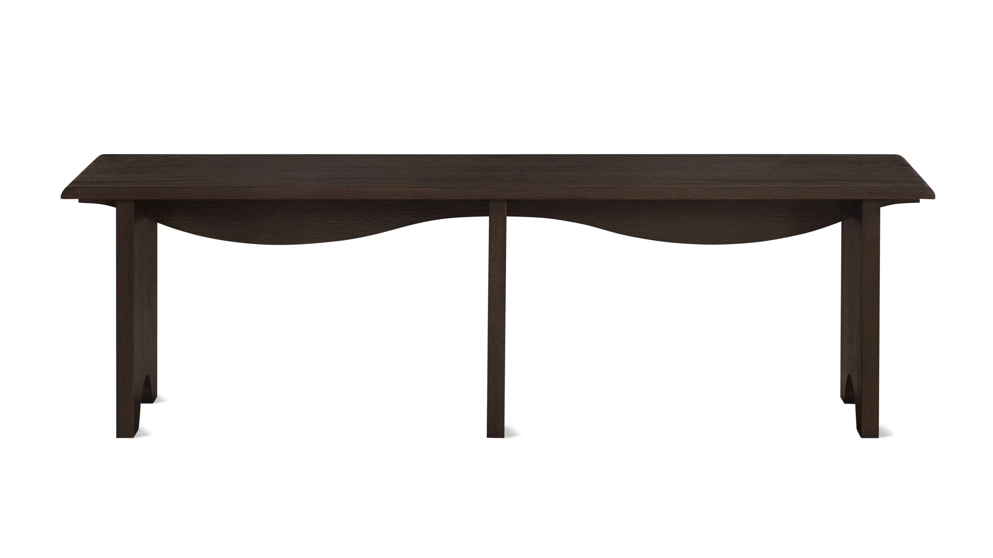 Bowtie Bench, Seats 3, Dark Brown Oak