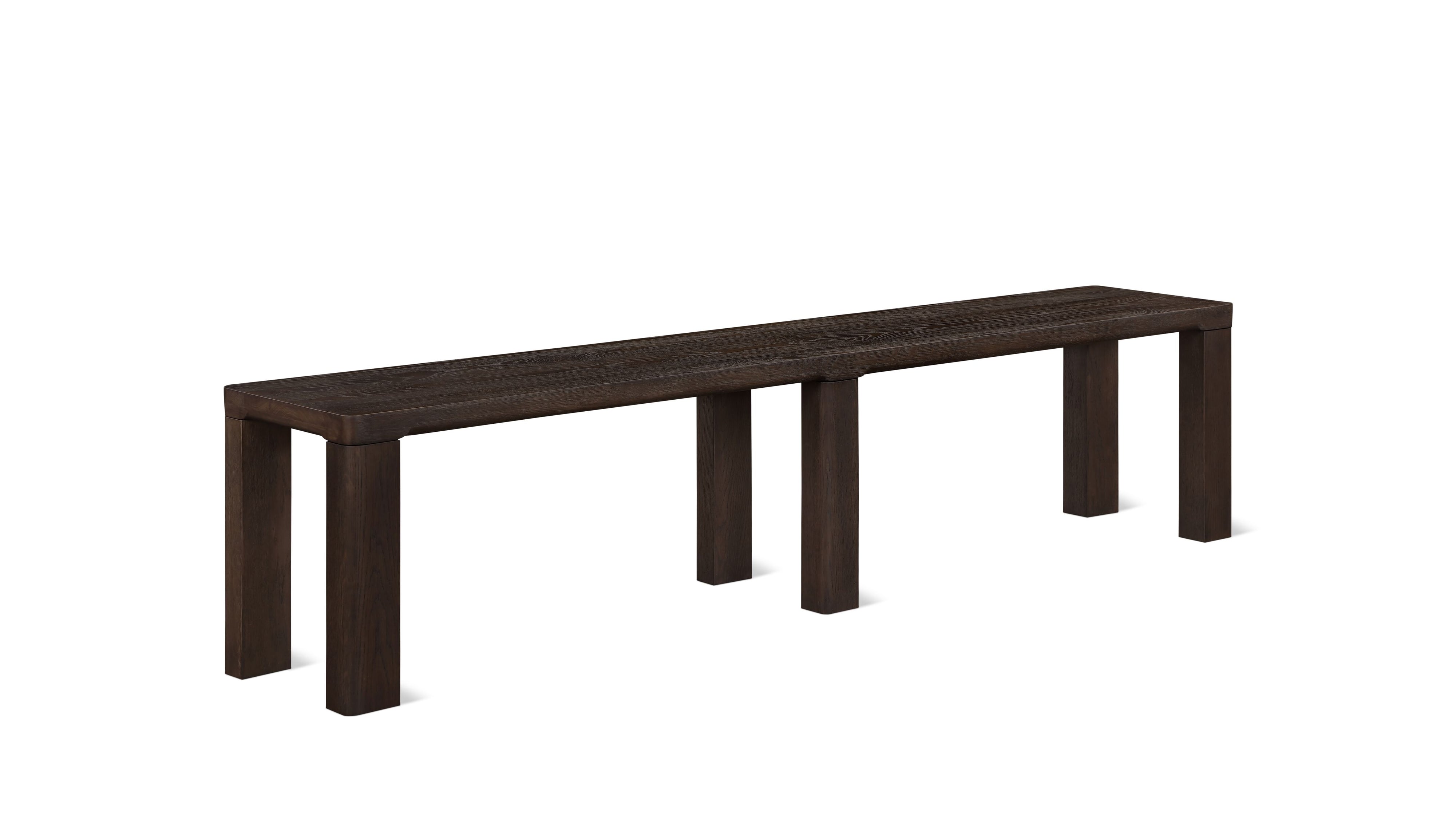Foundry Bench, Seats 4, Dark Brown Oak