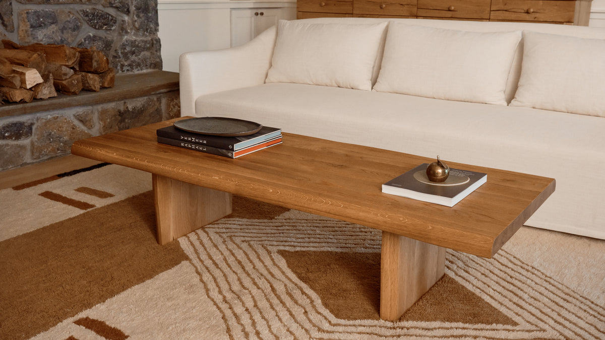 Row Coffee Table, Natural Oak