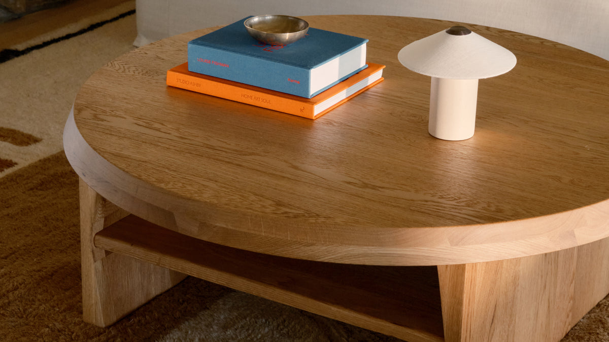 Hetta Round Coffee Table, Natural Oak
