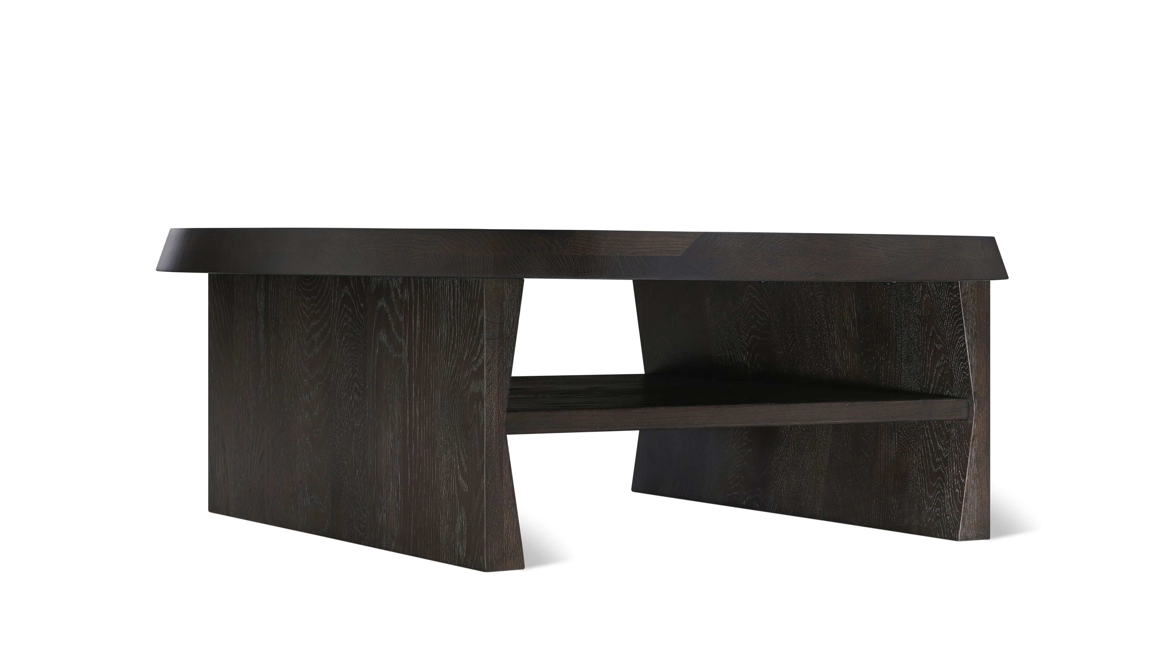Hetta Round Coffee Table, Dark Brown Oak