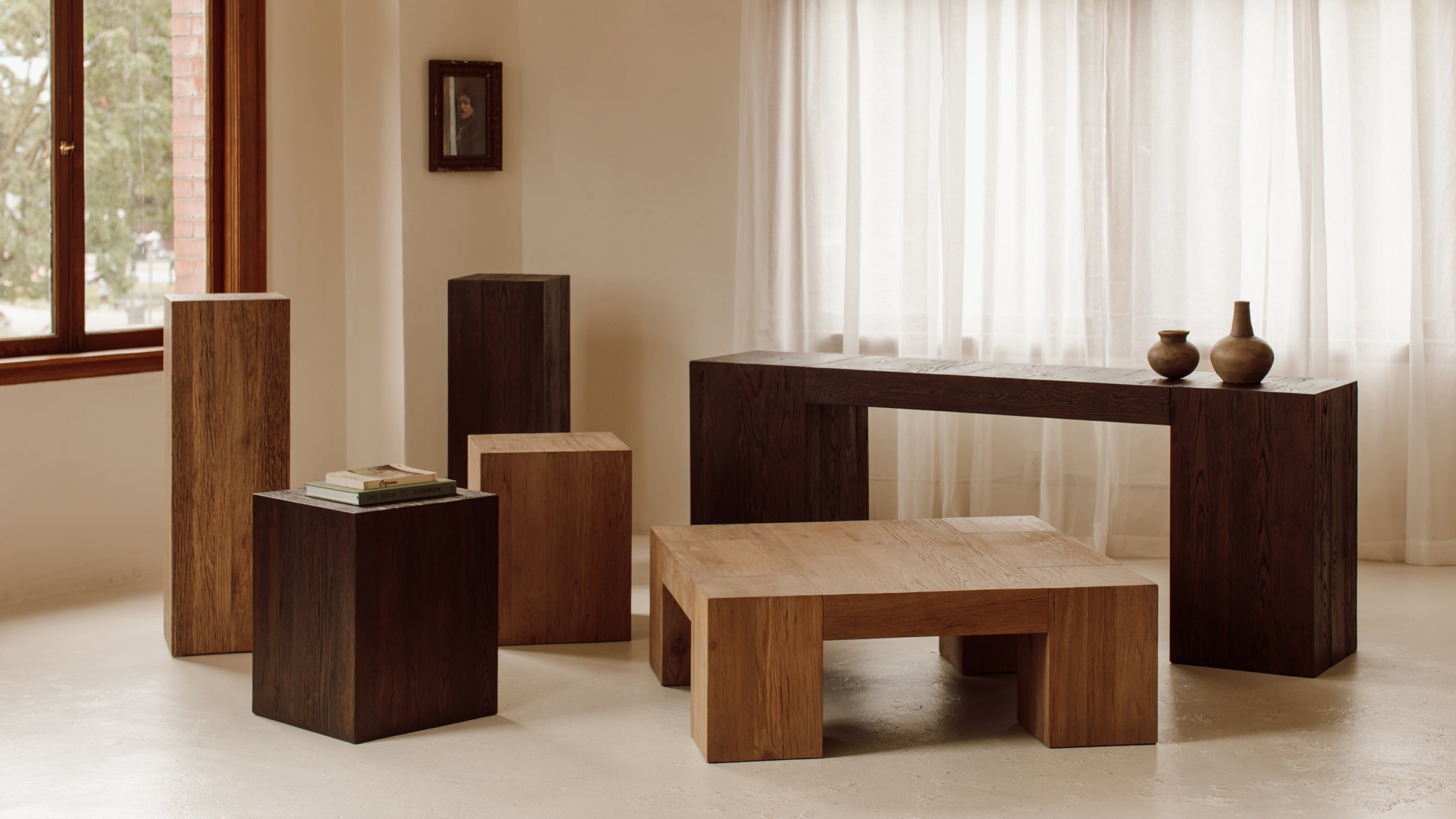 Arcade Coffee Table, Regular, Brown Oak
