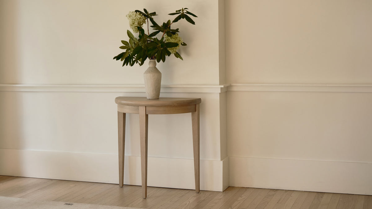 Perch Demilune Console, Pale Oak — alternate view