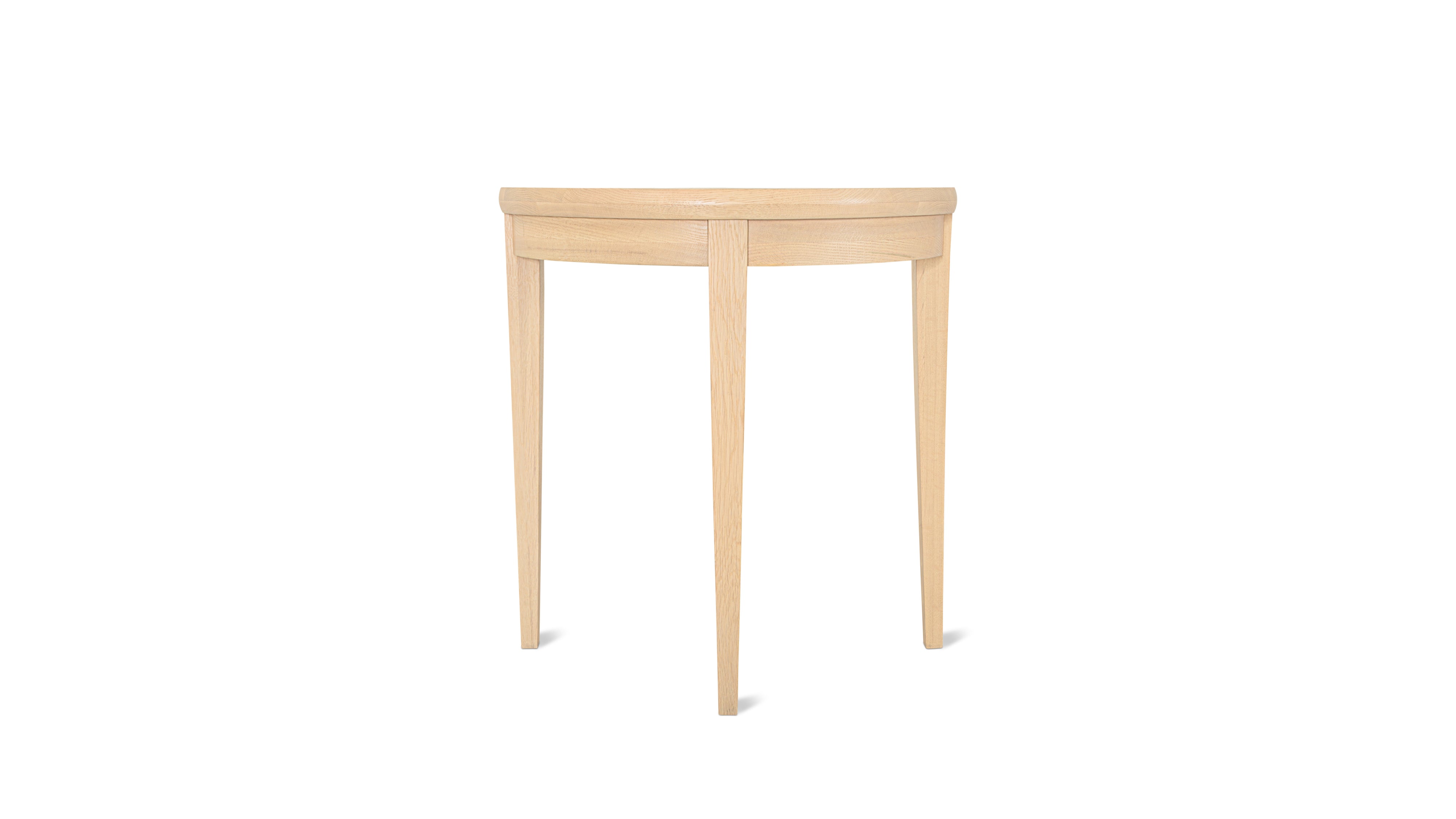 Perch Demilune Console, Pale Oak