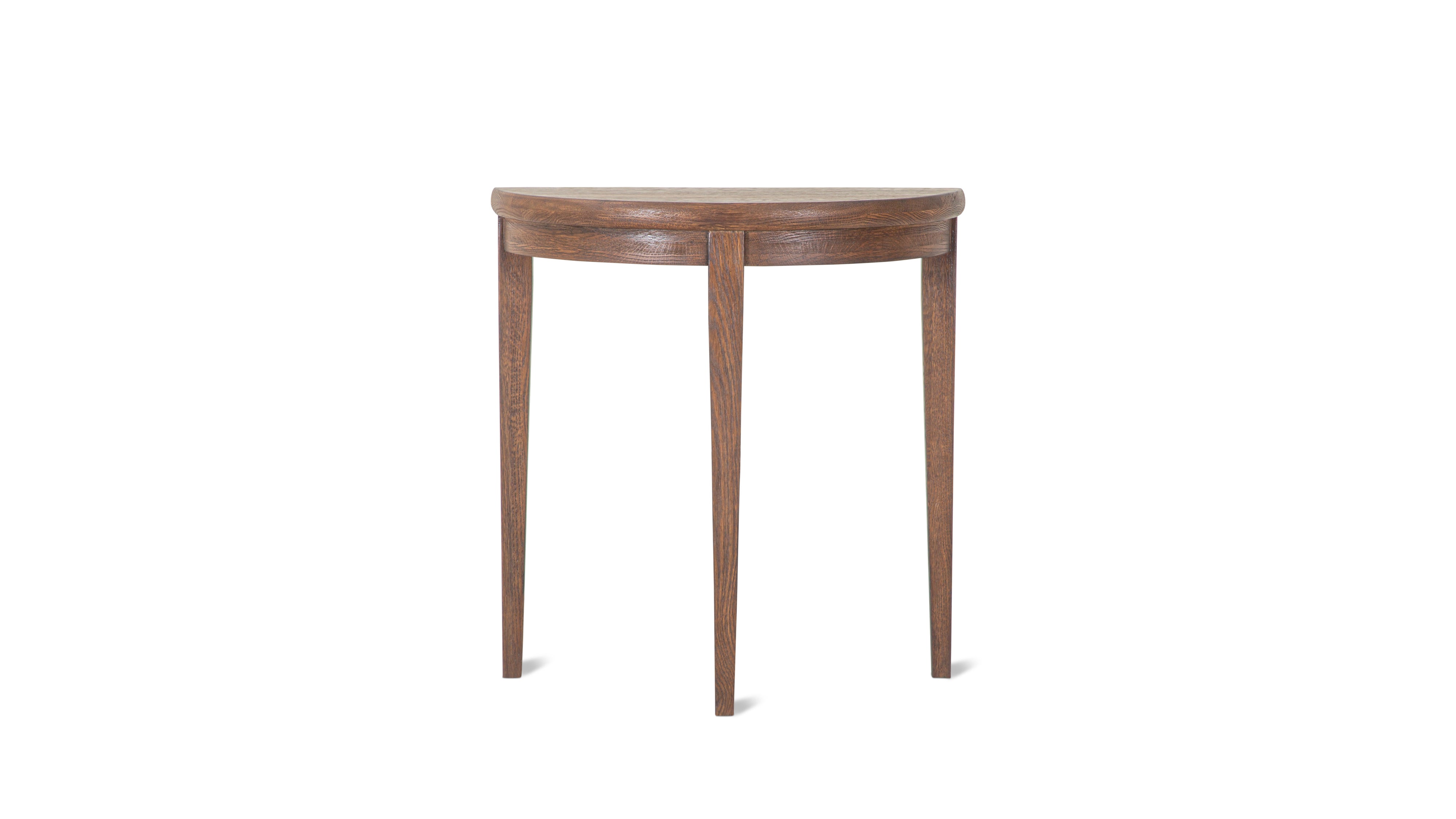 Perch Demilune Console, Dark Oak