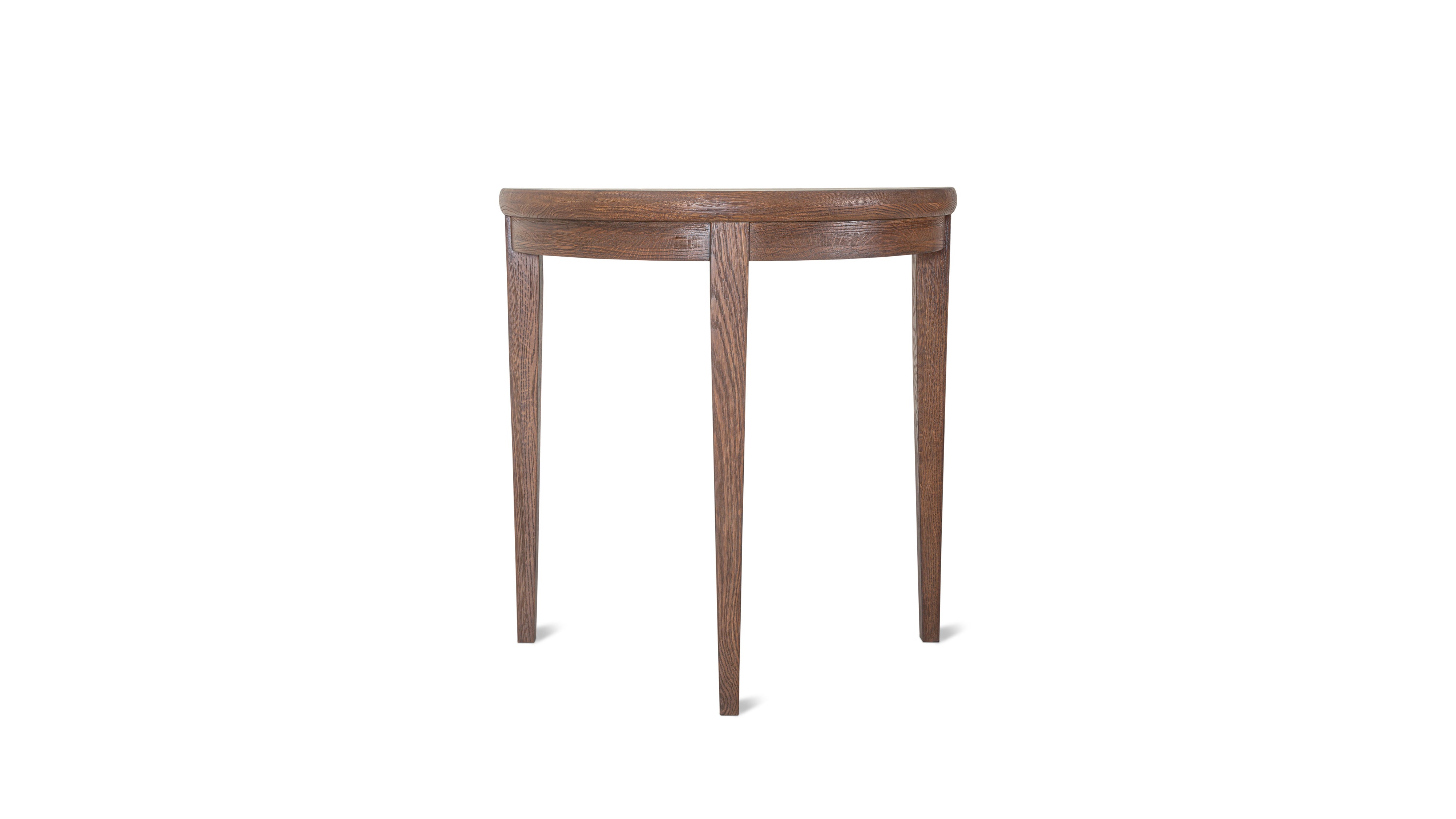 Perch Demilune Console, Dark Oak