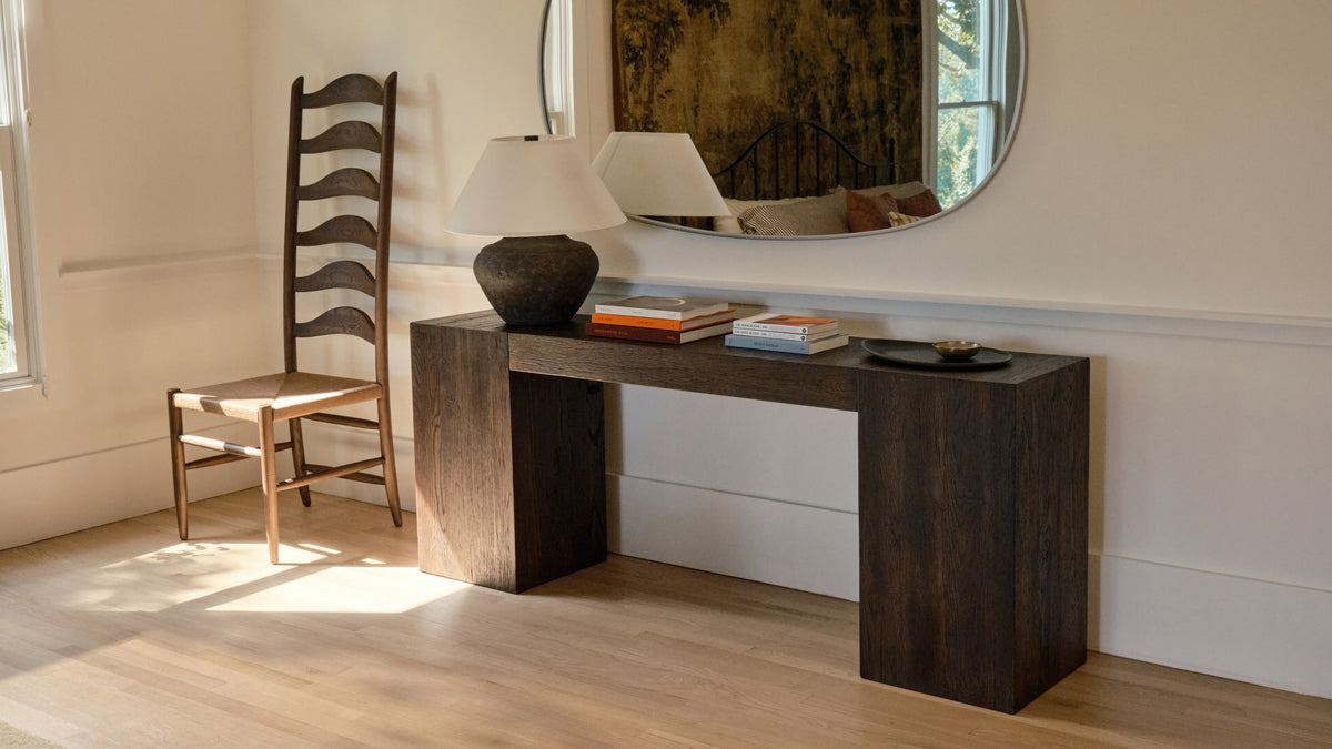 Arcade Console, Brown Oak