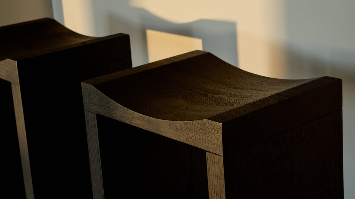 Hollow Counter Stool, Dark Brown Oak