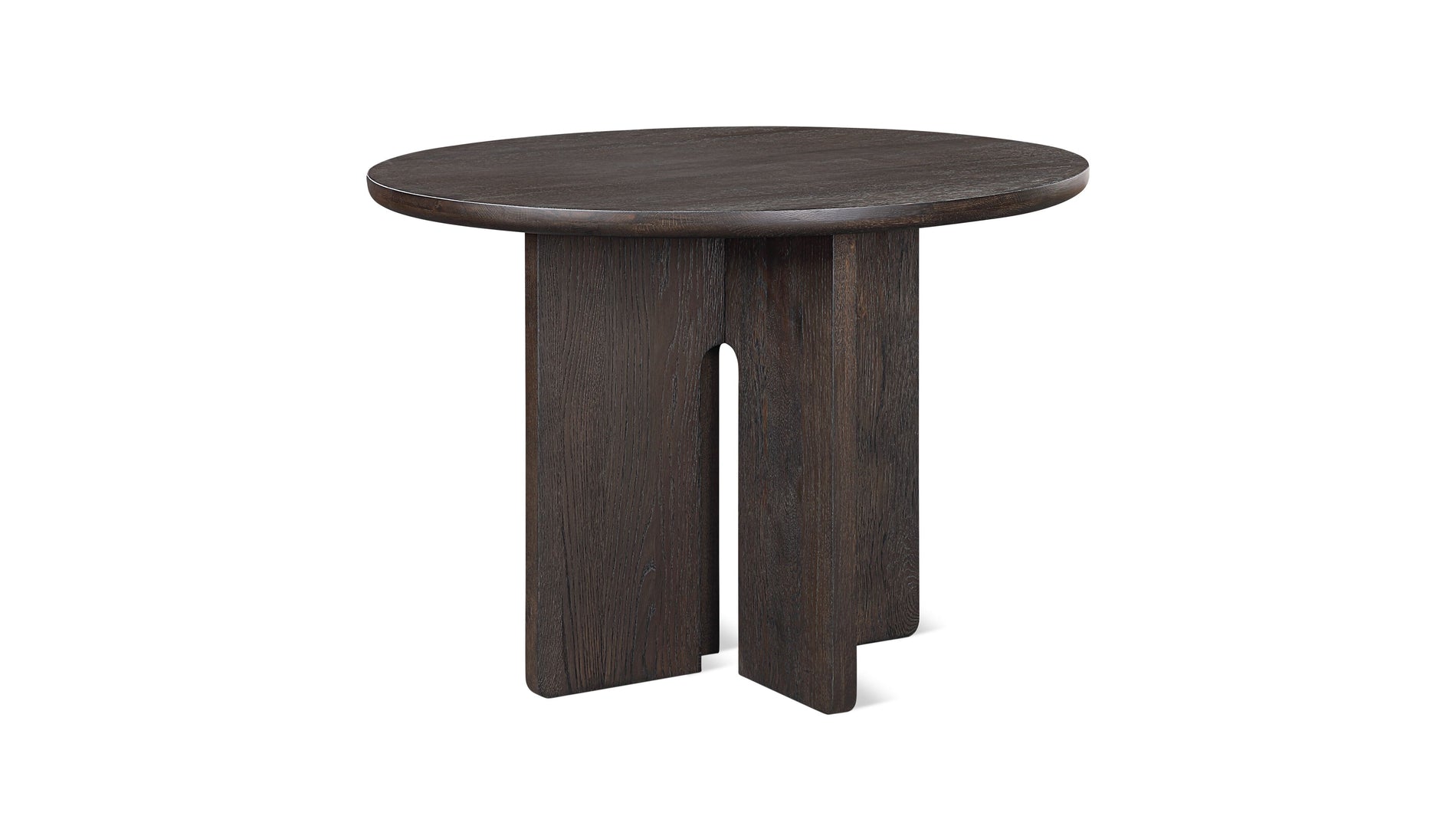 Clover Round Dining Table, Seats 3-4 People, Dark Brown Oak_image