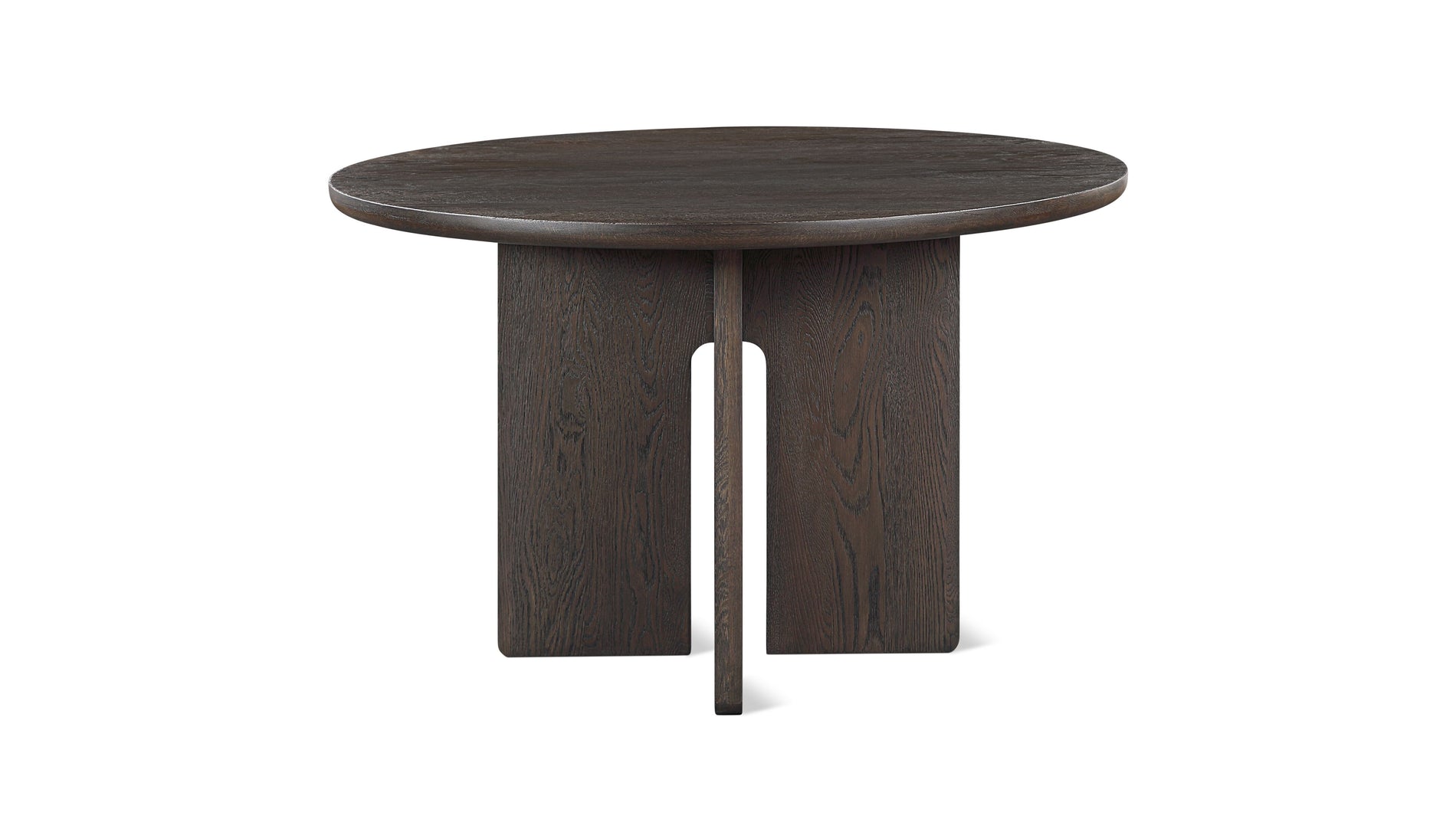 Clover Round Dining Table, Seats 4-5 People, Dark Brown Oak_image