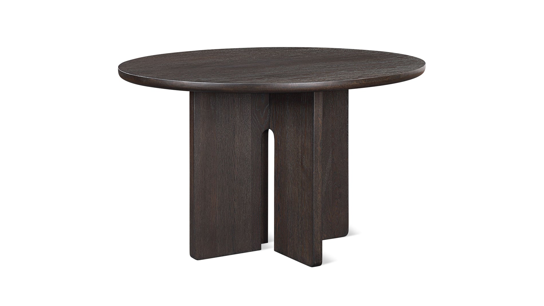 Clover Round Dining Table, Seats 4-5 People, Dark Brown Oak_image