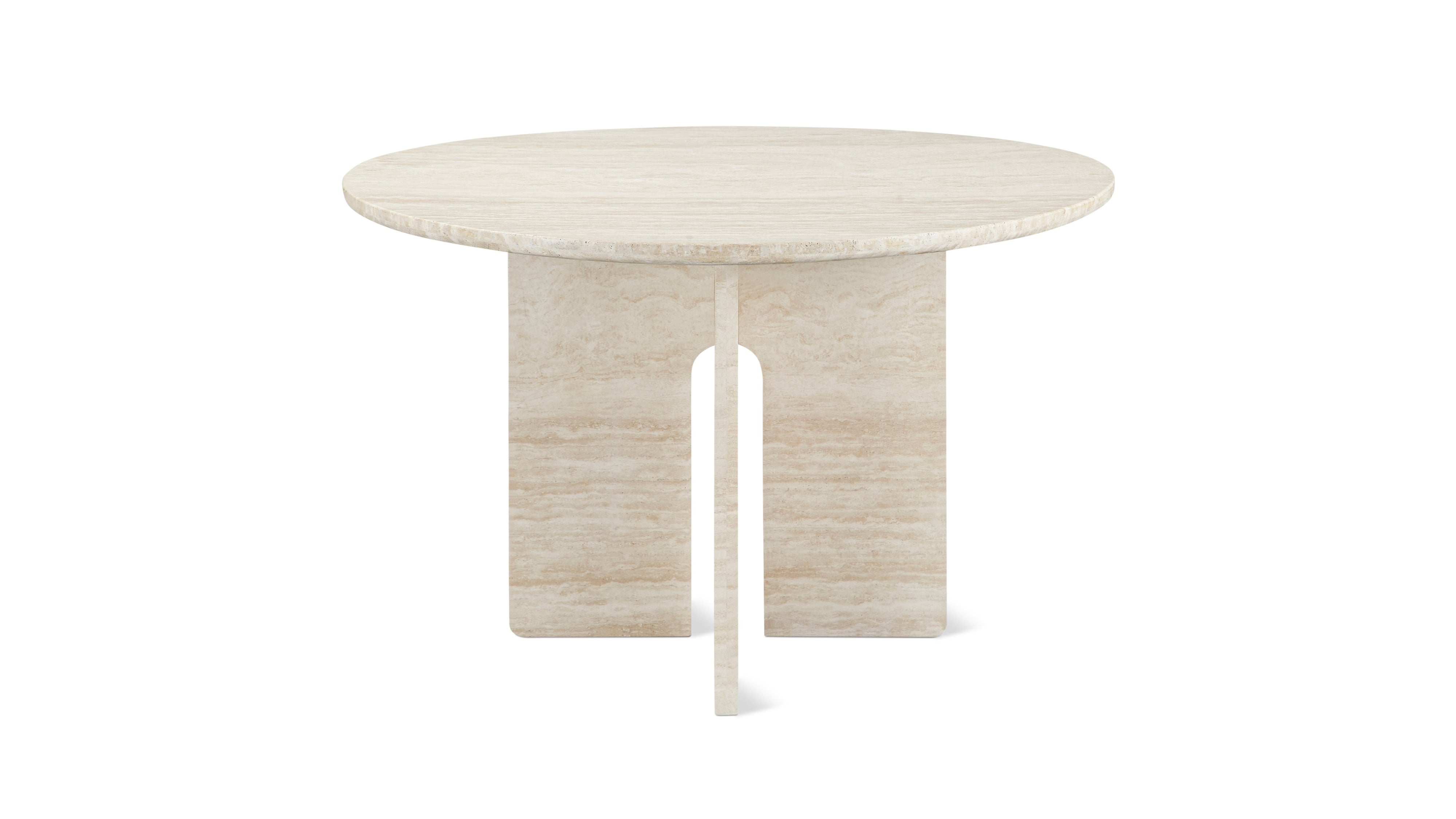 Clover Round Dining Table, Seats 4-5 People, Beige Travertine