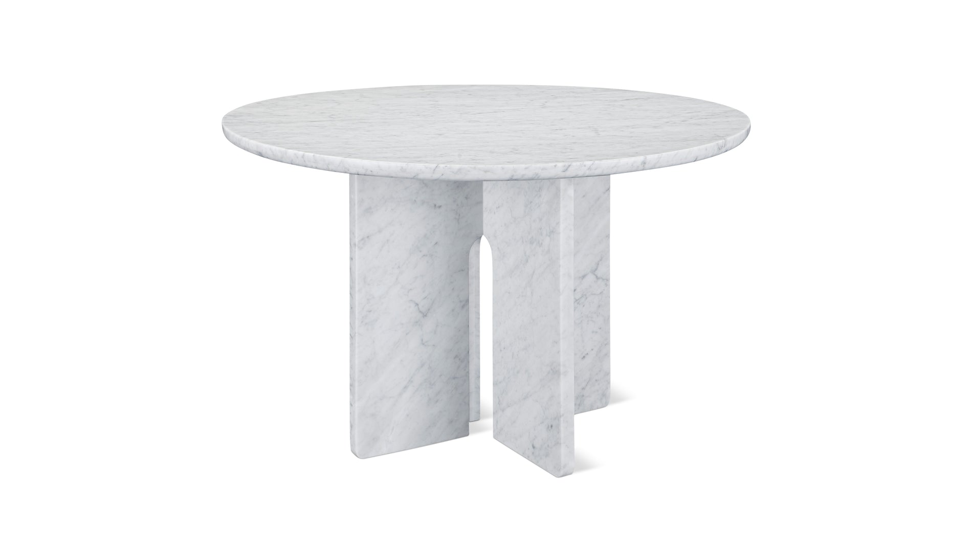 Clover Round Dining Table, Seats 4-5 People, White Carrara Marble_image