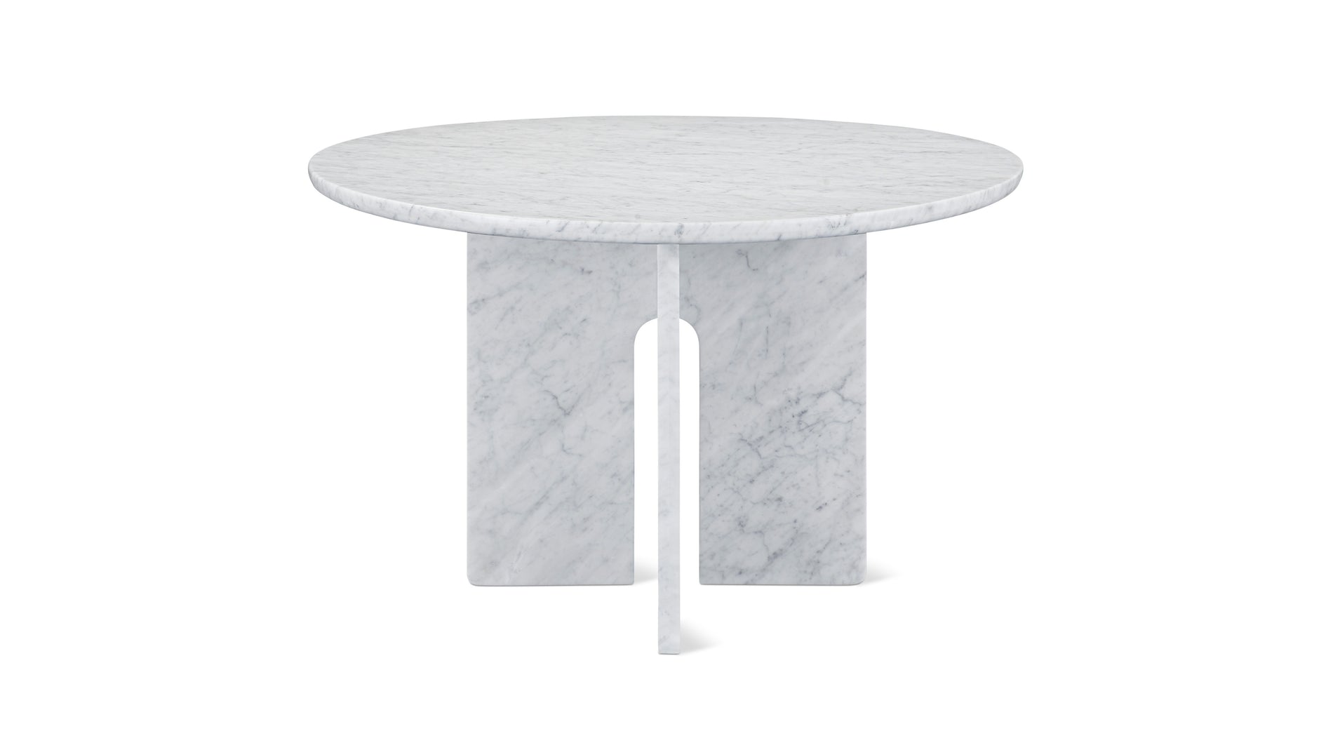 Clover Round Dining Table, Seats 4-5 People, White Carrara Marble_image