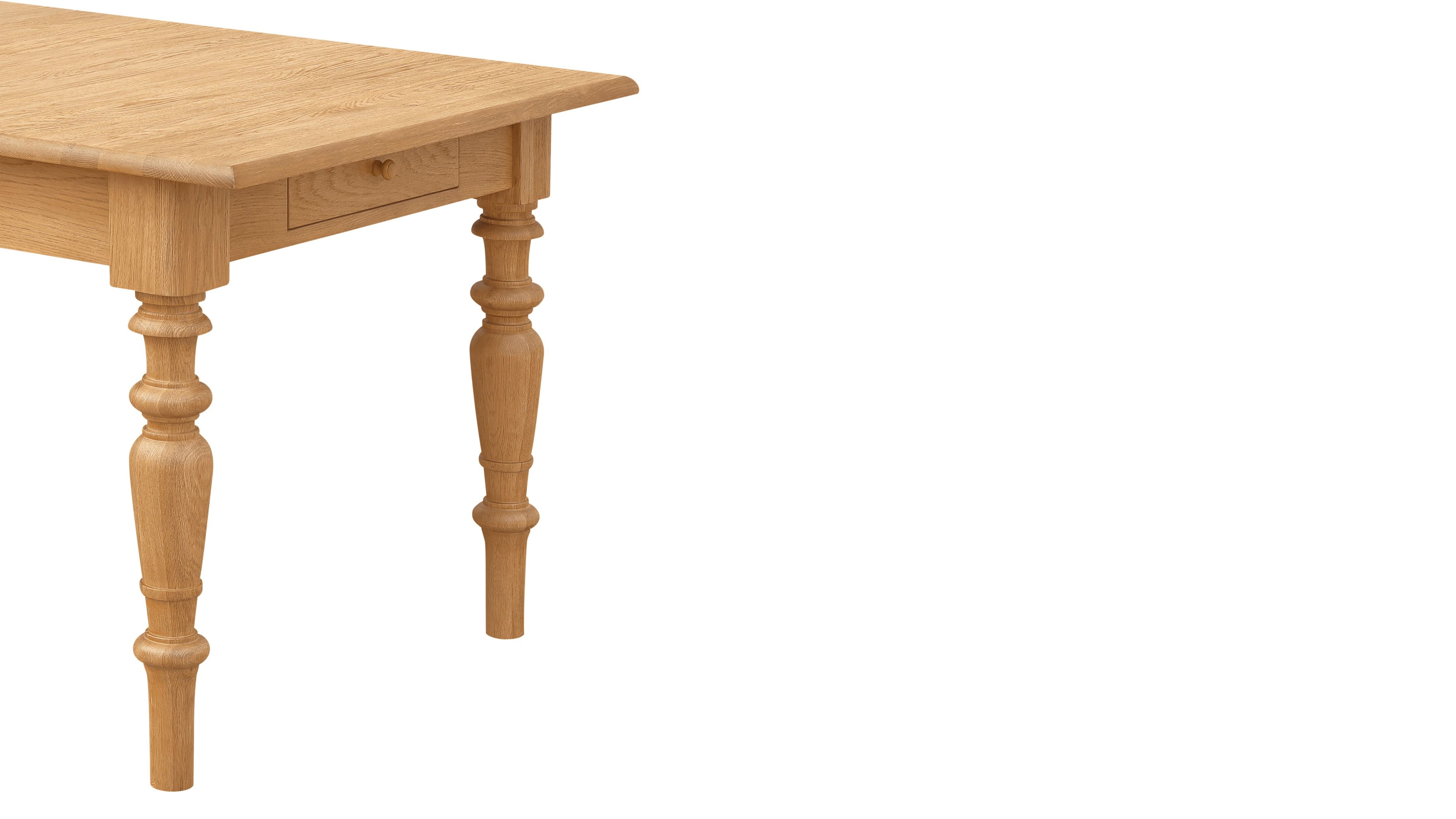 Spindle Dining Table, Seats 4-6 People, Warm Oak