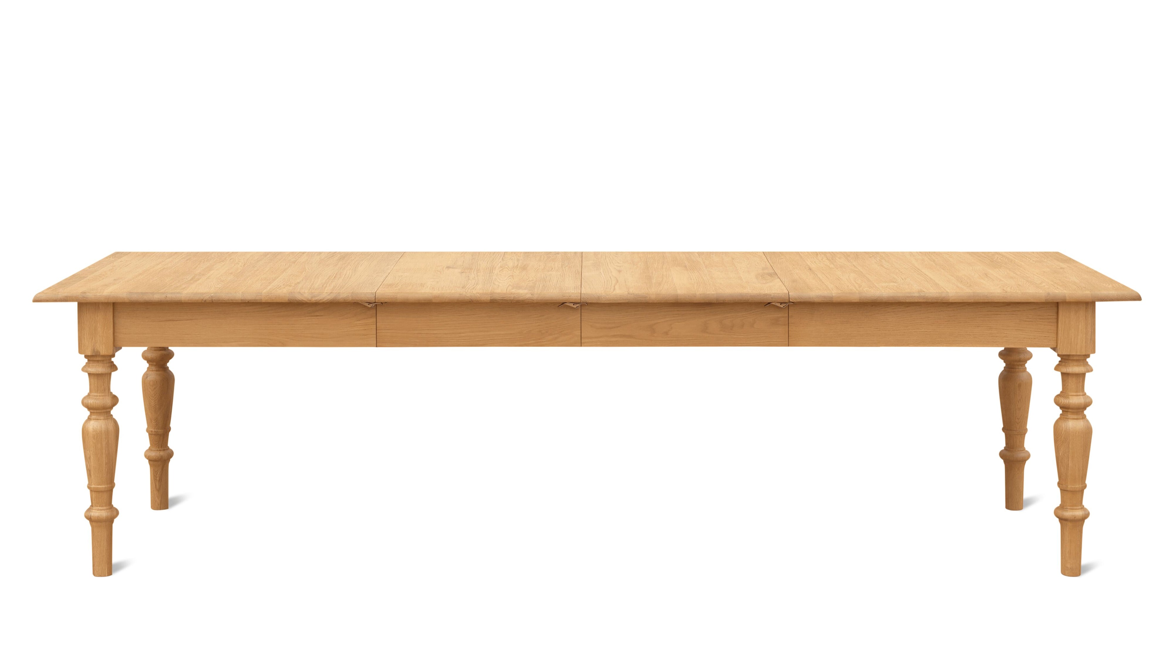 Spindle Extendable Dining Table, Seats 4-10 People, Warm Oak