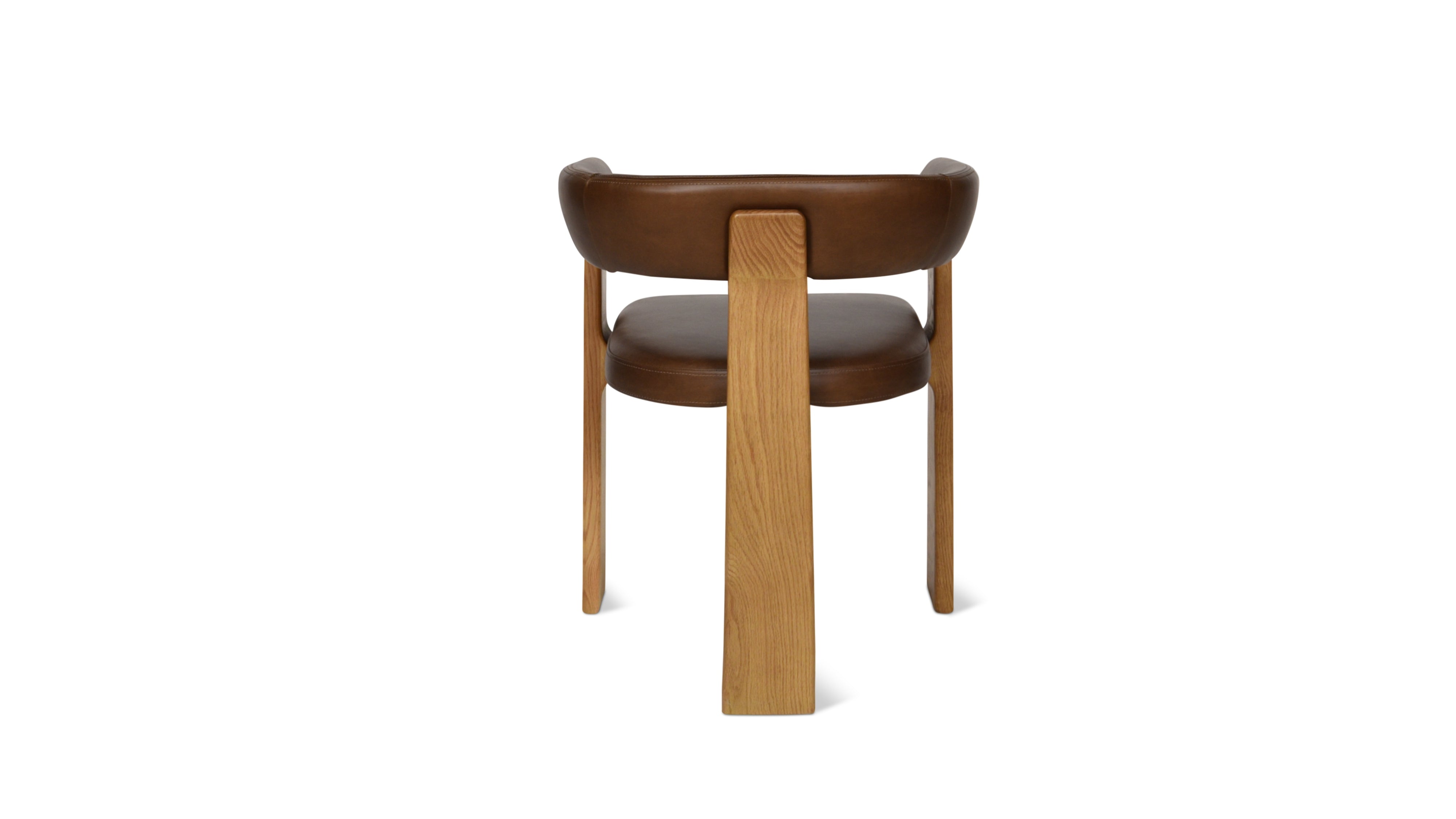 Trine Dining Chair, Natural Oak, Hazel Leather