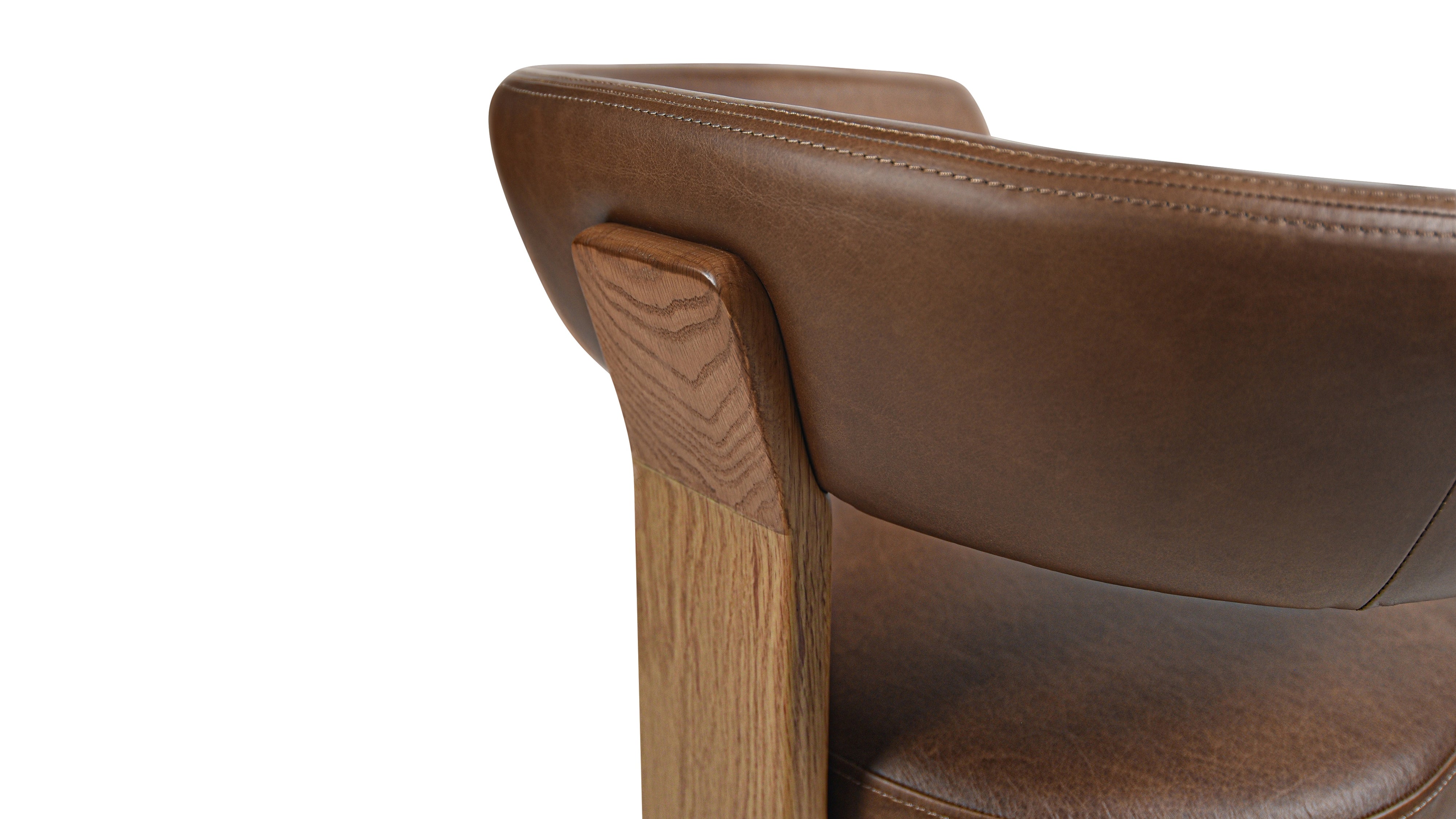 Trine Dining Chair, Natural Oak, Hazel Leather