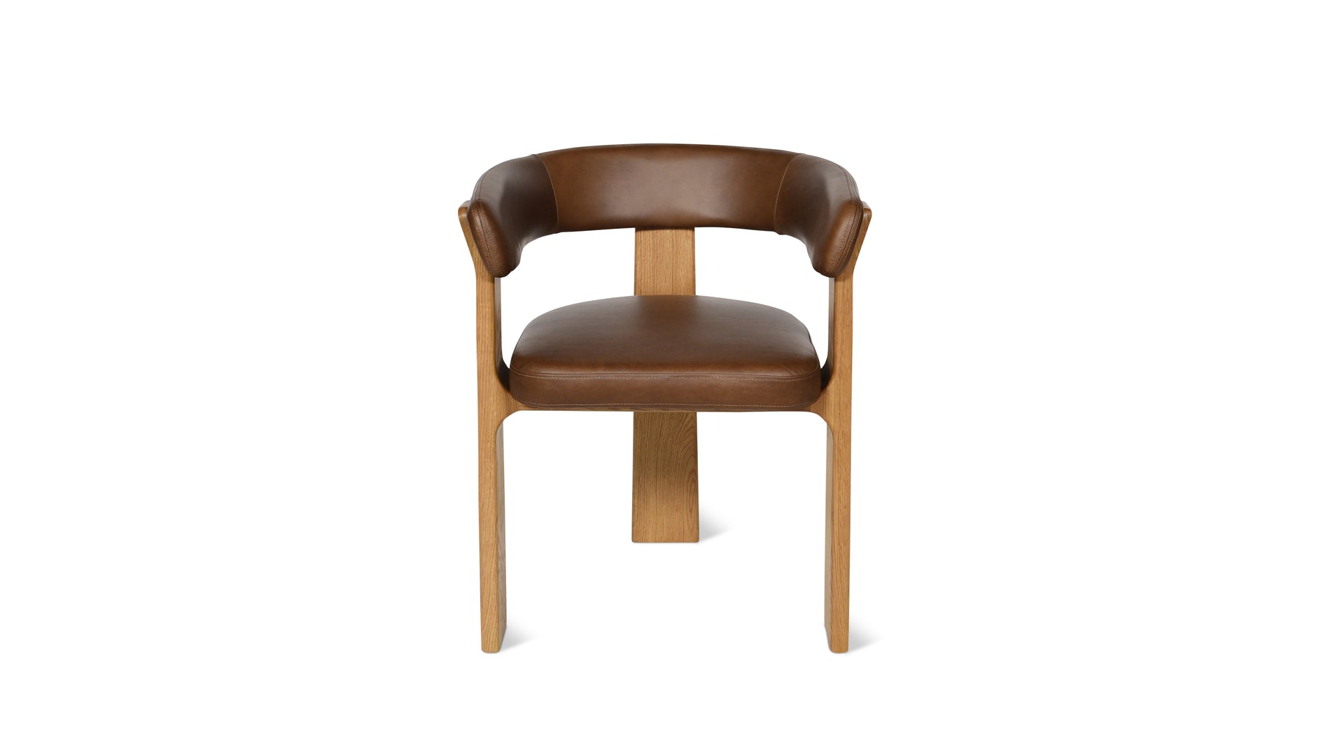Trine Dining Chair, Natural Oak, Hazel Leather_image
