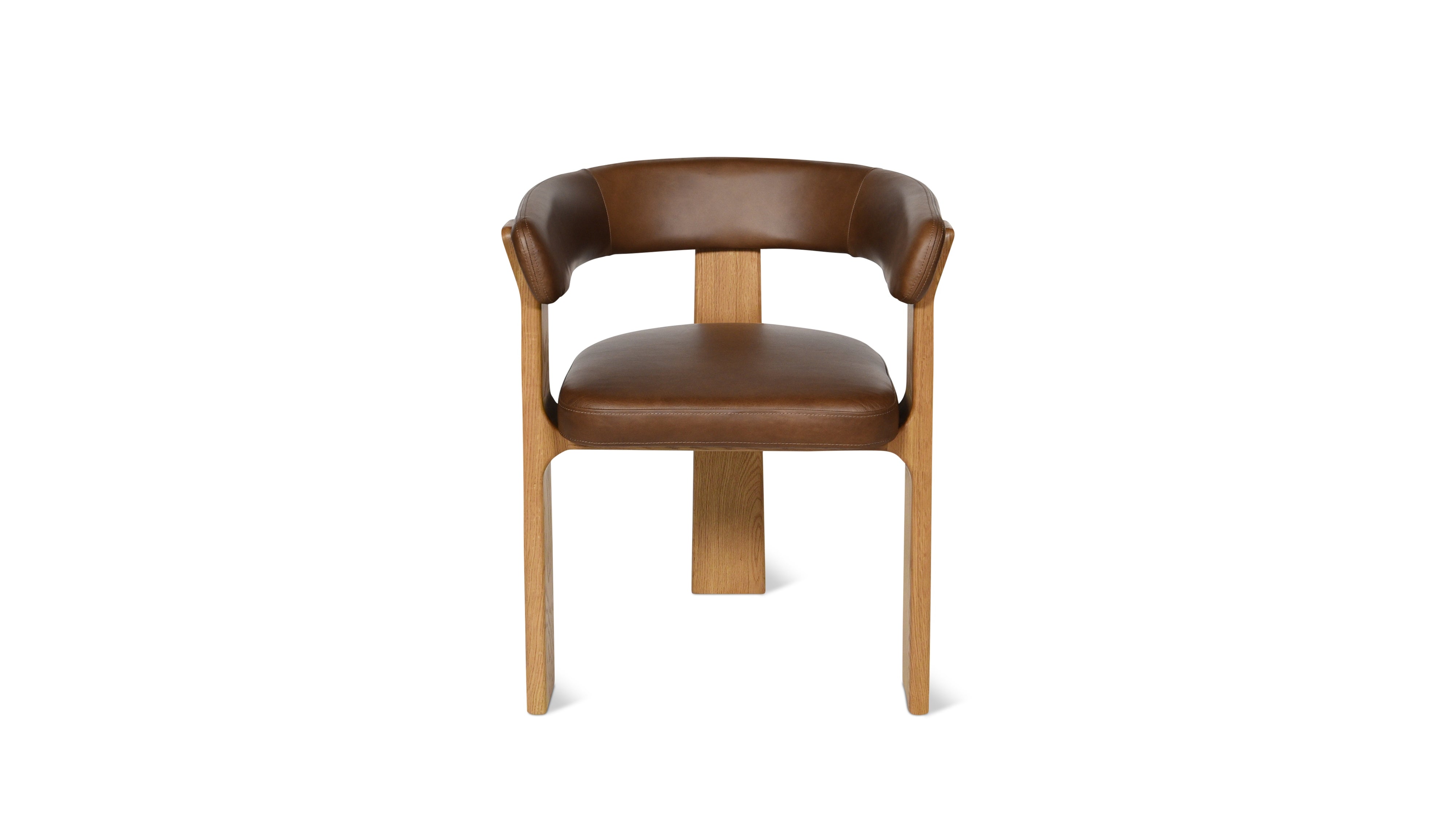 Trine Dining Chair, Natural Oak, Hazel Leather