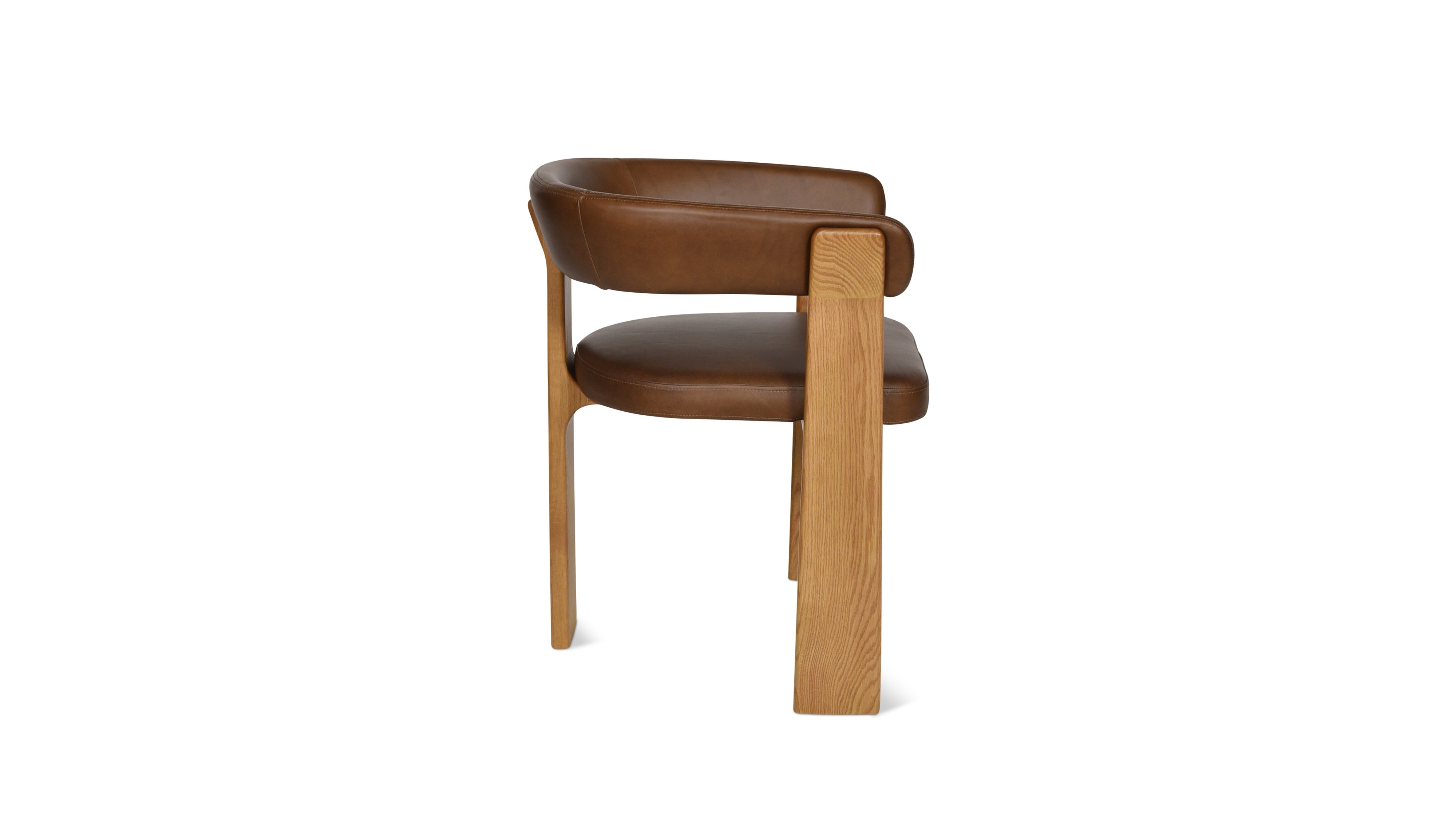 Trine Dining Chair, Natural Oak, Hazel Leather