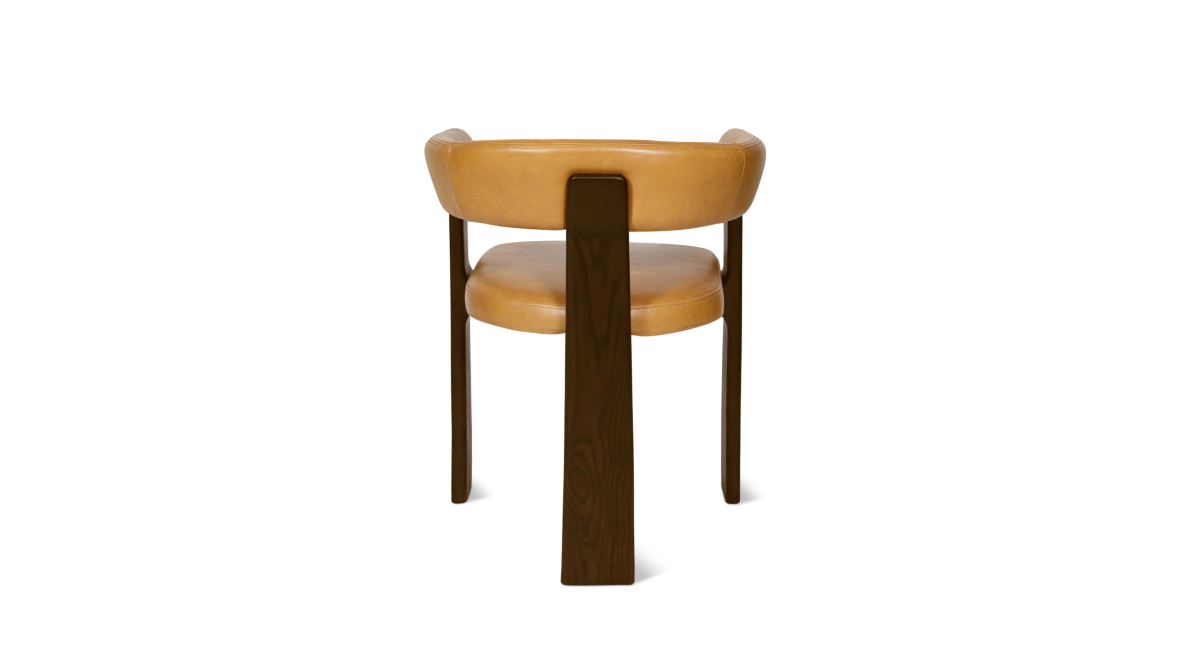 Trine Dining Chair, Dark Brown Oak, Tobacco Leather