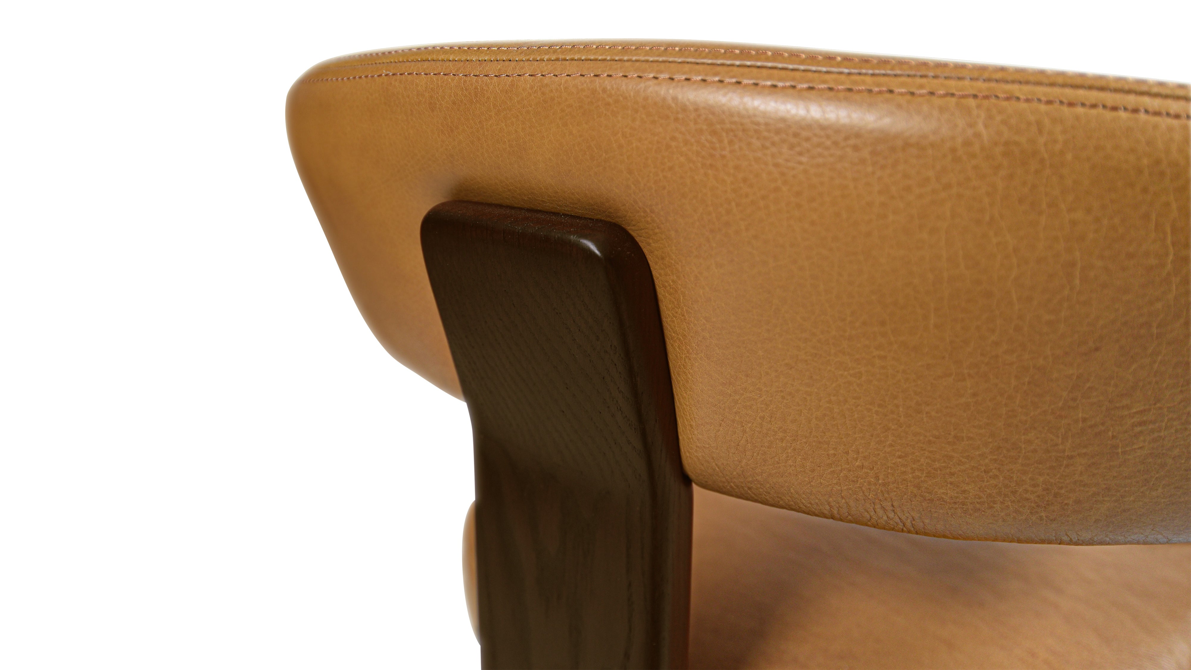 Trine Dining Chair, Dark Brown Oak, Tobacco Leather