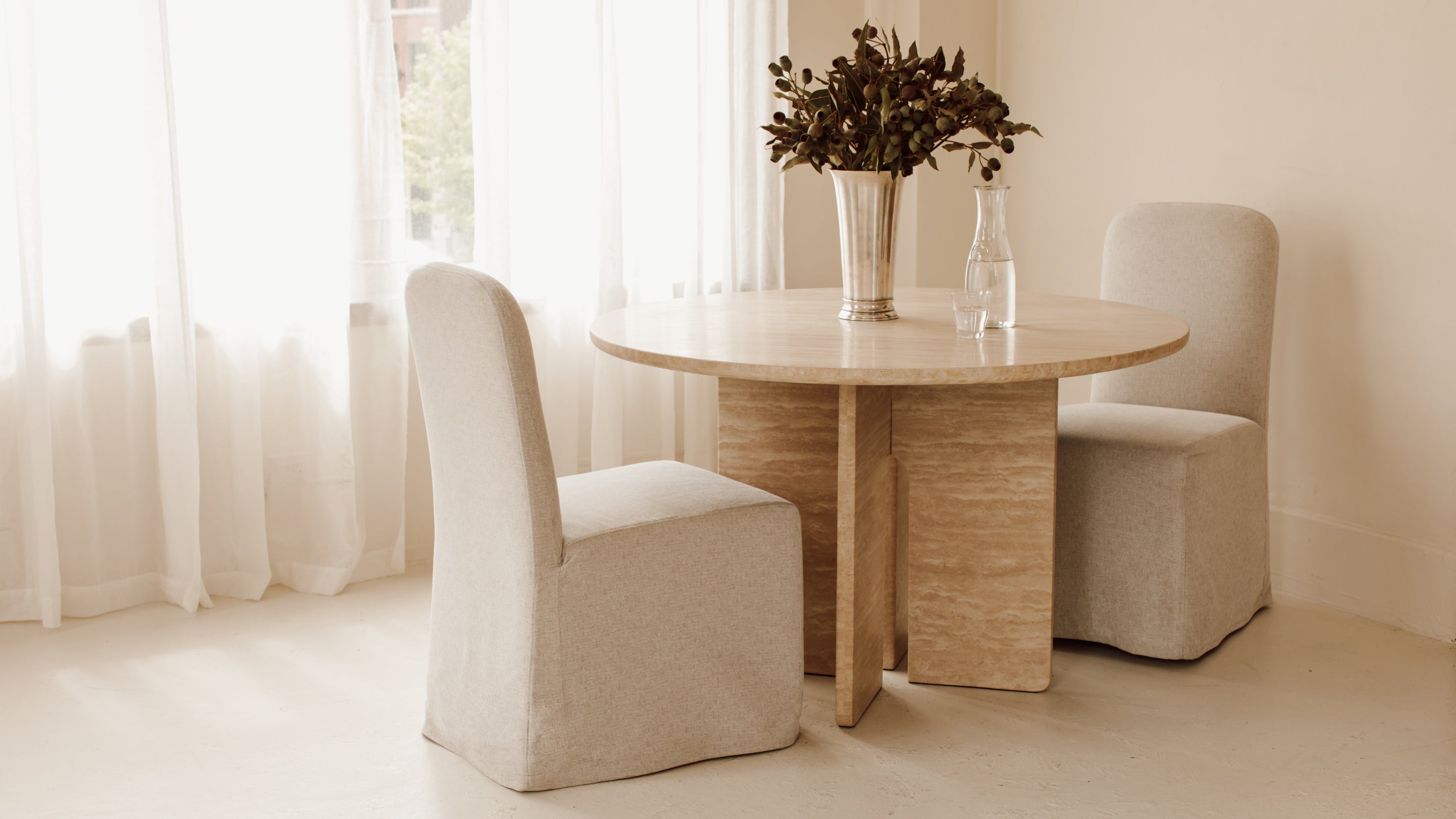 Amble Armless Dining Chair, Vellum