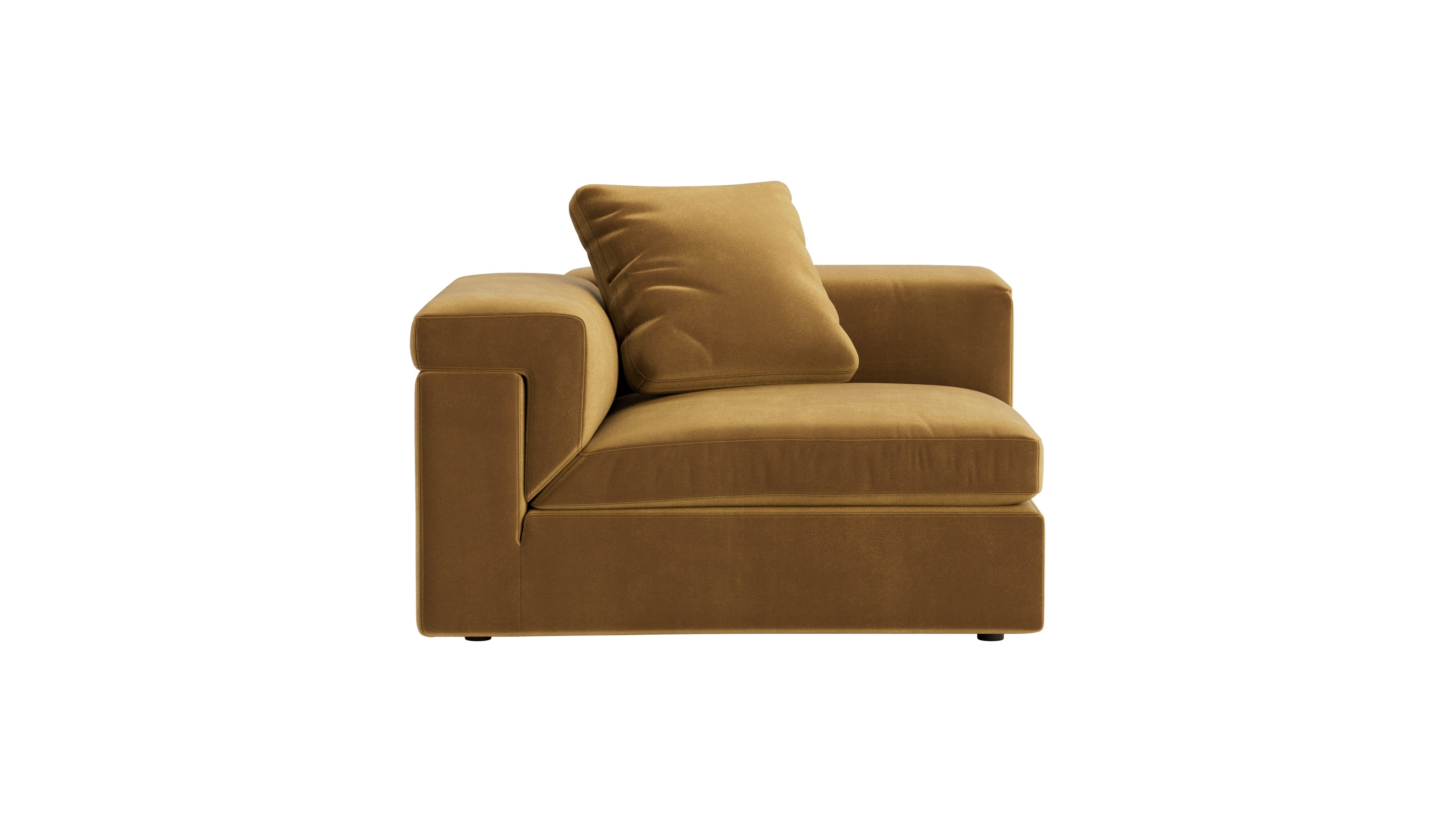 Saddle Left Arm Corner Chair, Gold