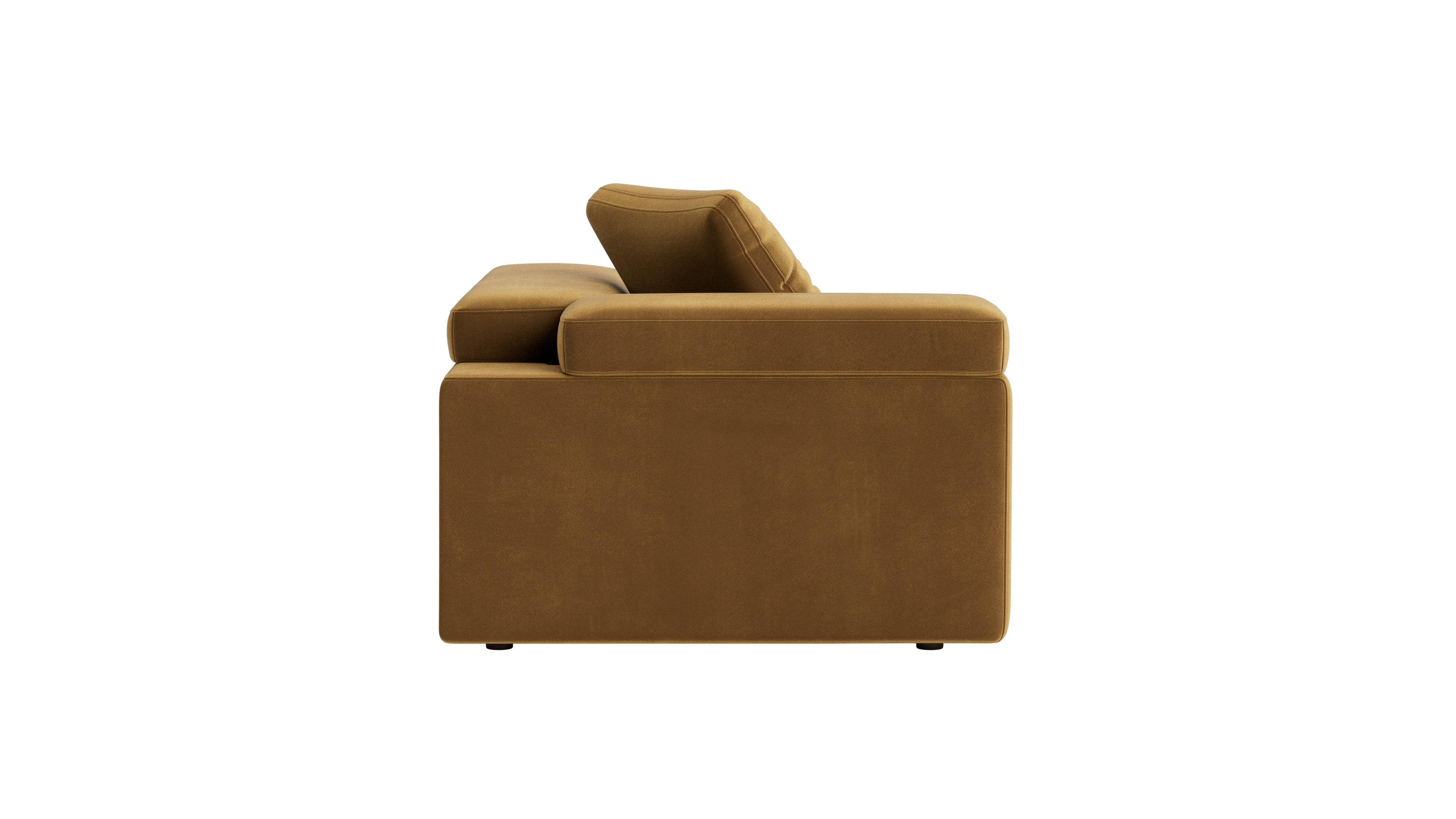 Saddle Left Arm Corner Chair, Gold