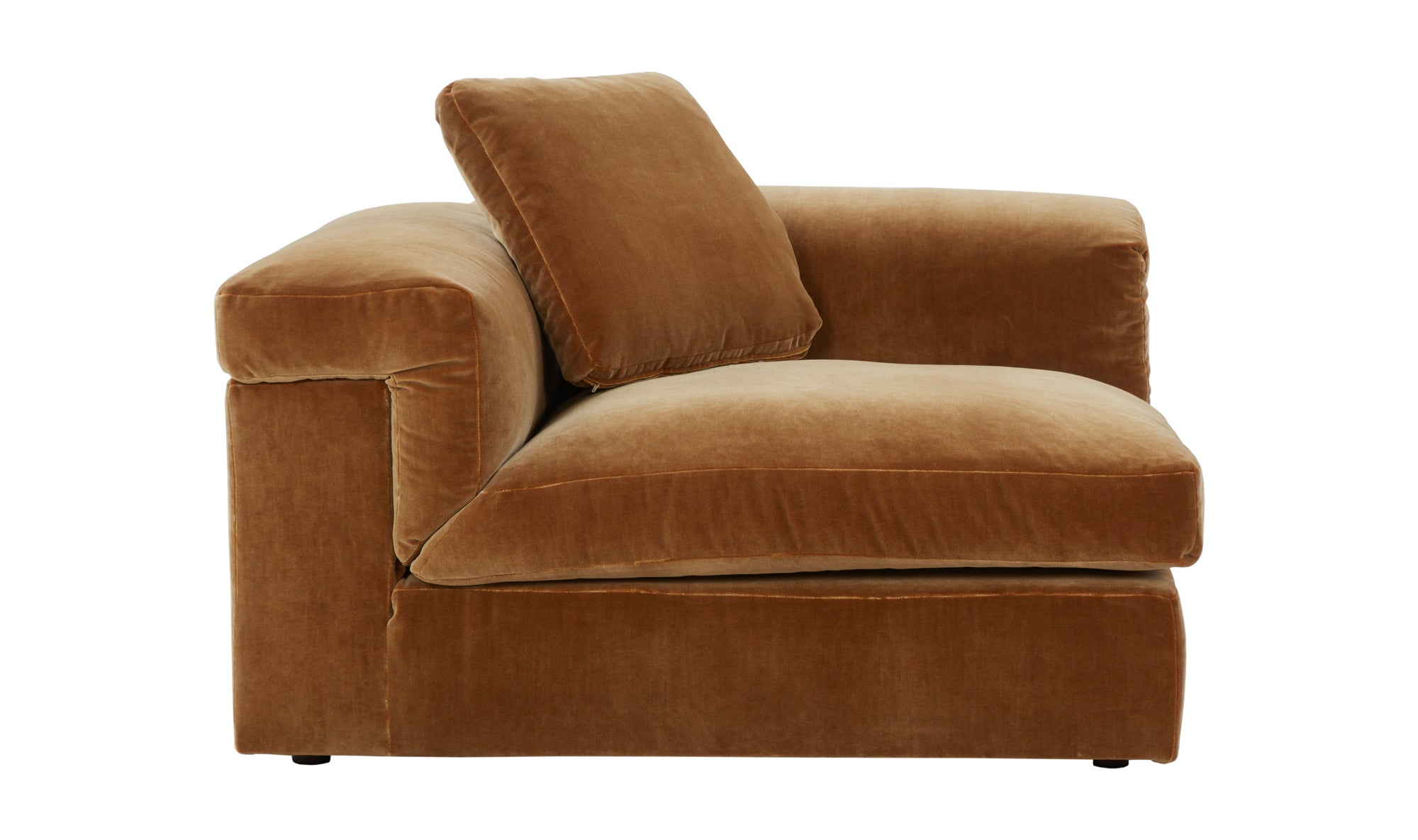 Saddle Left Arm Corner Chair, Gold