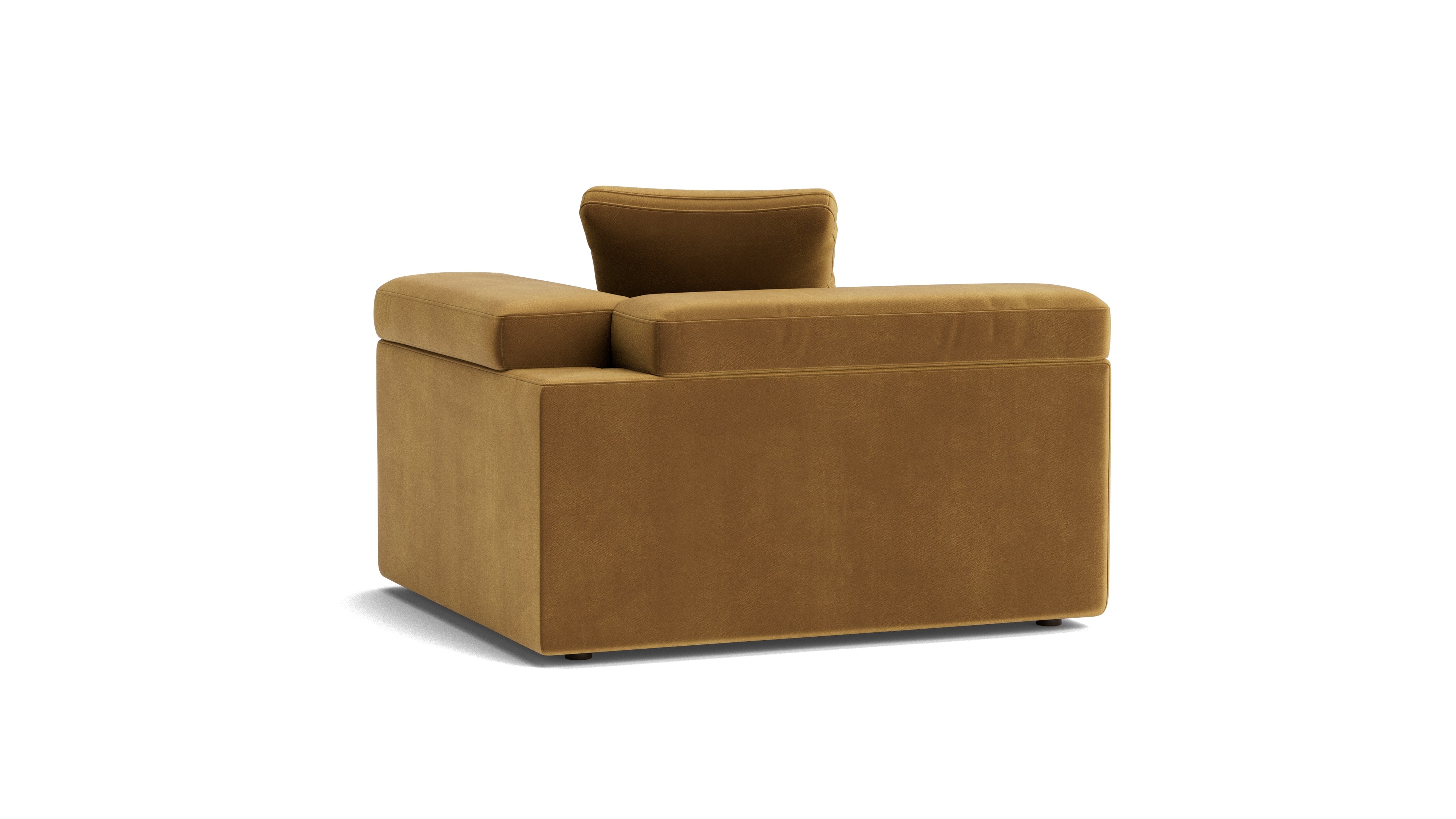 Saddle Right Arm Corner Chair, Gold