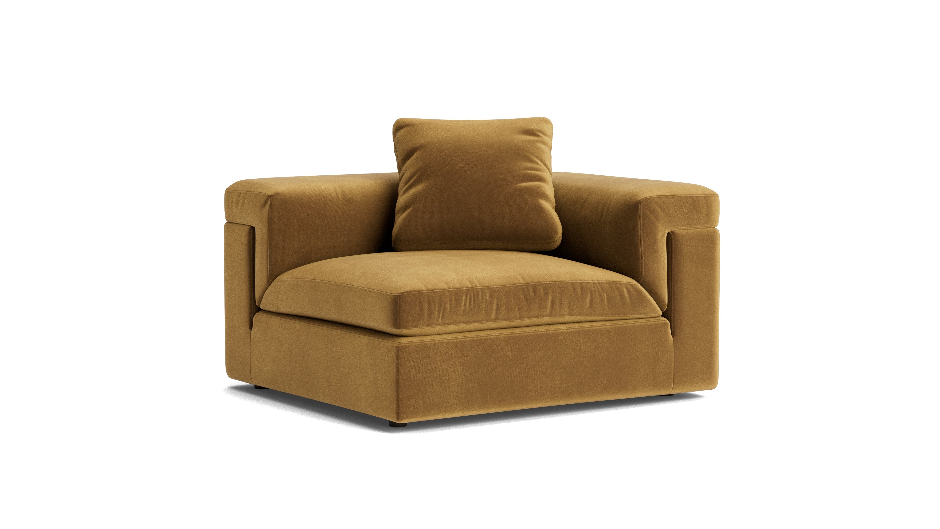 Saddle Right Arm Corner Chair, Gold