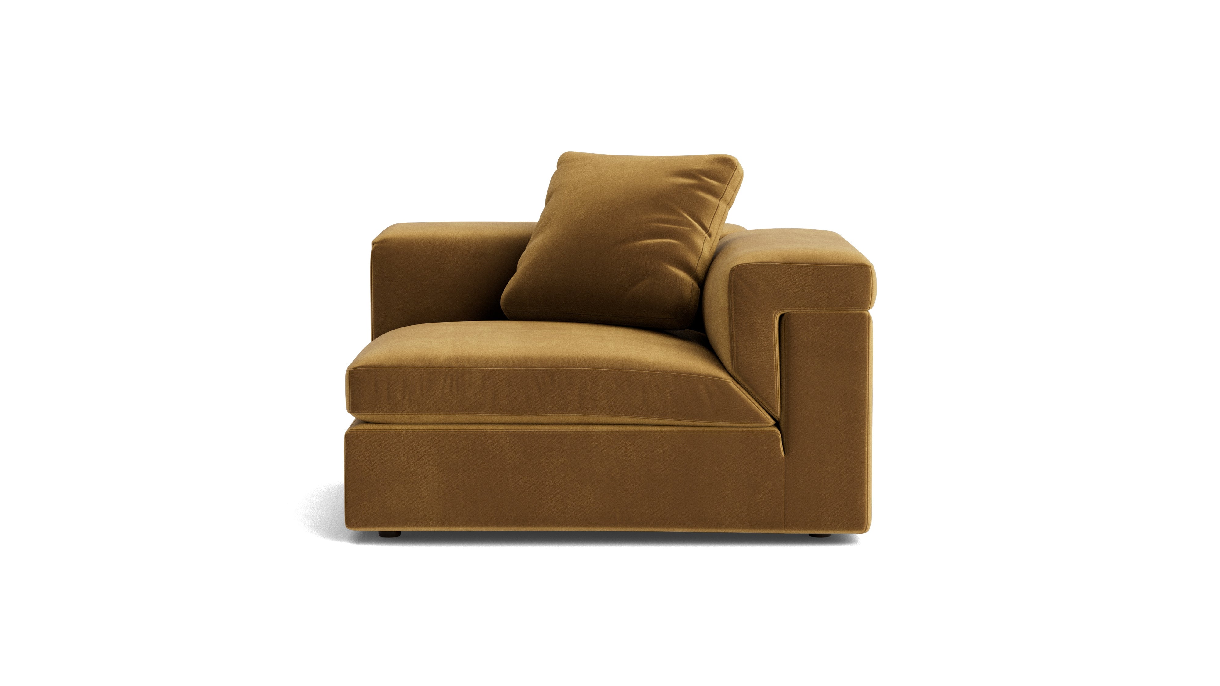 Saddle Right Arm Corner Chair, Gold