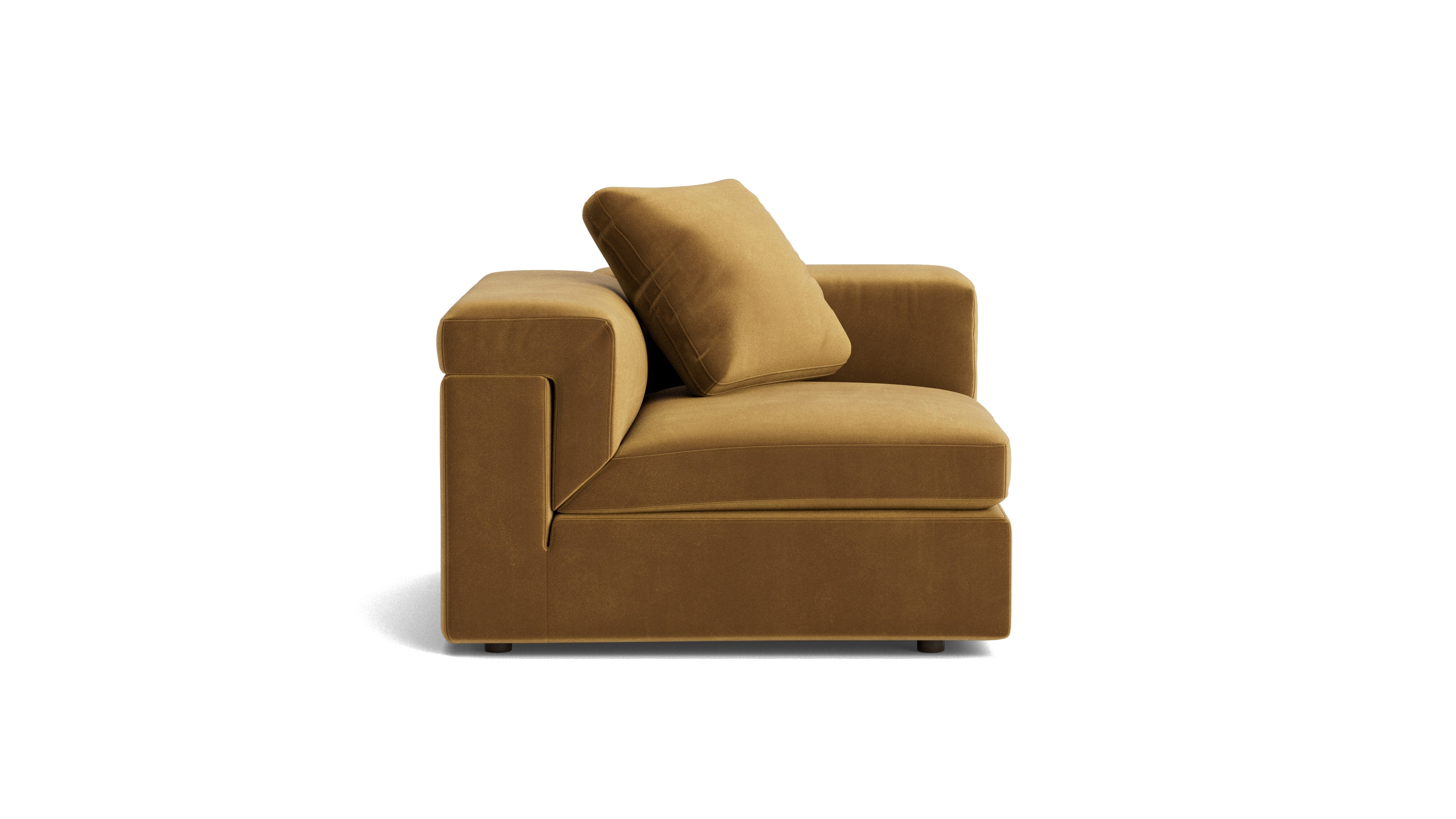 Saddle Right Arm Corner Chair, Gold