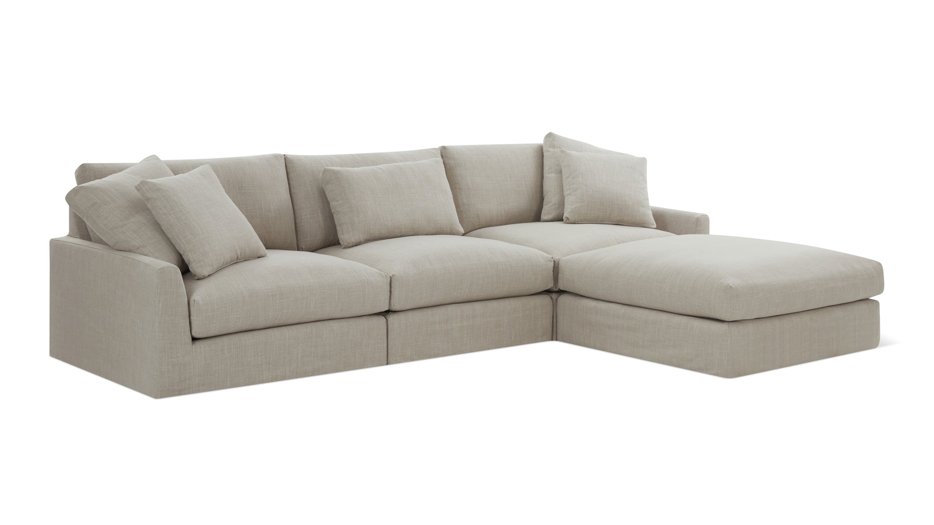 Breeze 4-Piece Modular Sectional, Large, Light Pebble_image