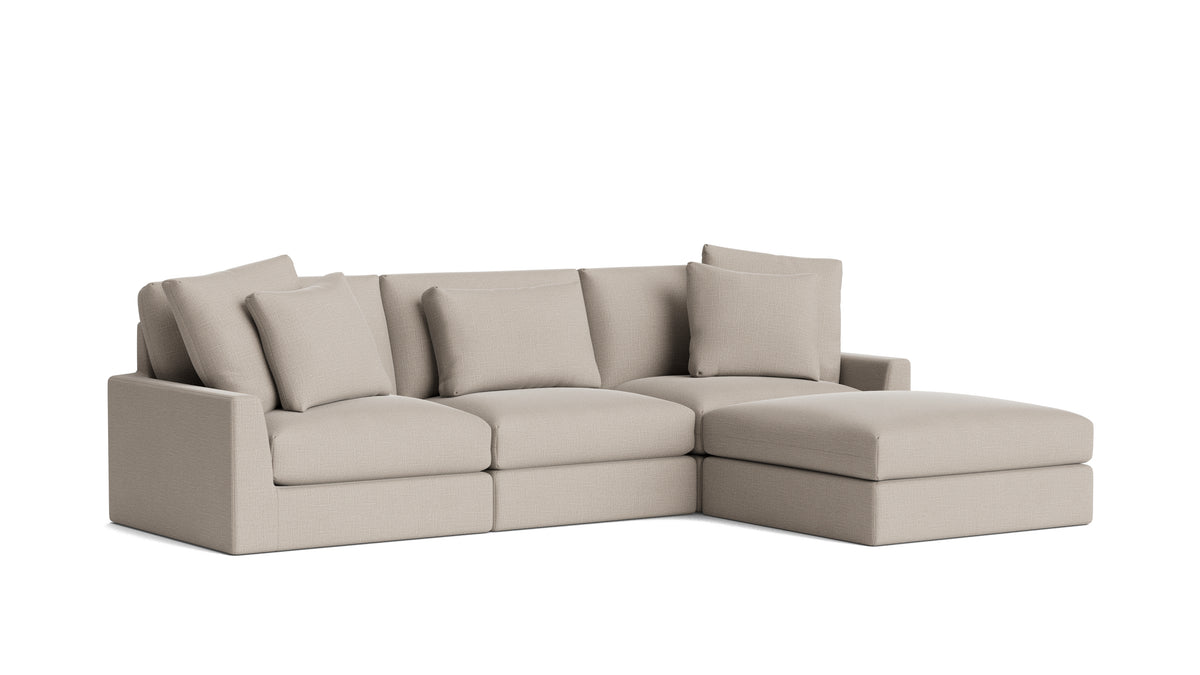 Breeze 4-Piece Modular Sectional, Large, Light Pebble