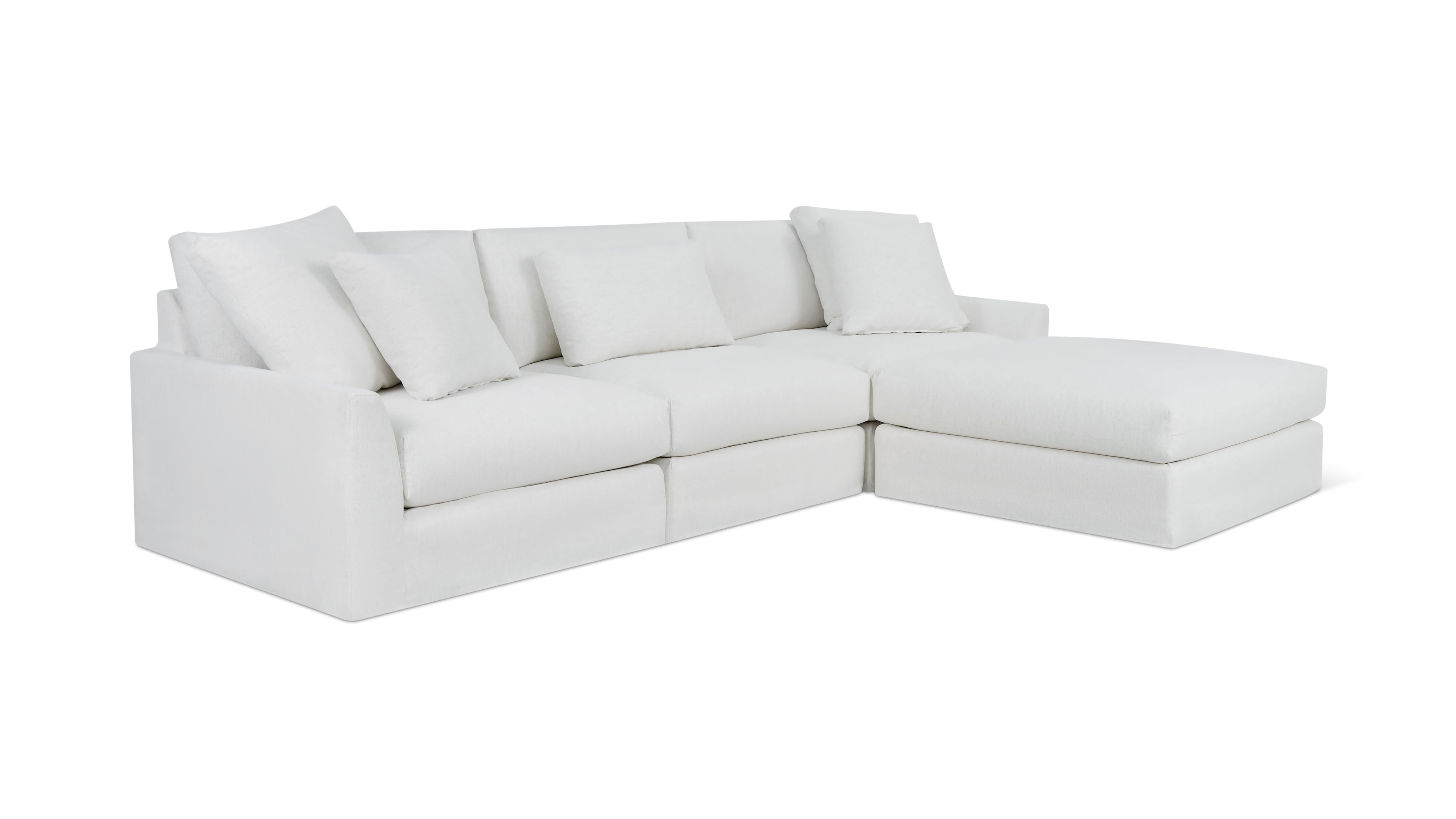 Breeze 4-Piece Modular Sectional, Large, Nomad Snow