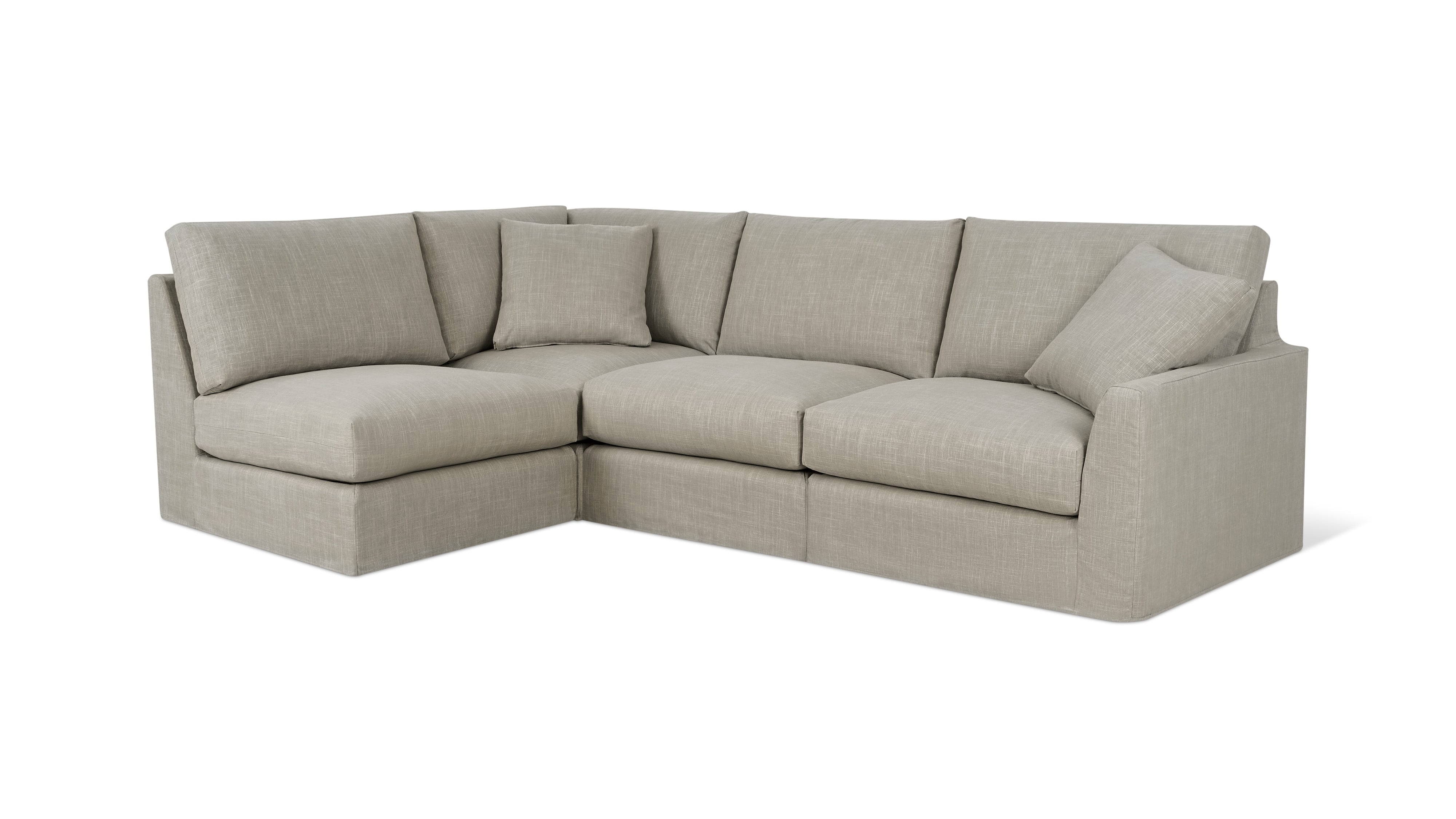 Breeze 4-Piece Modular Sectional Left, Standard, Light Pebble