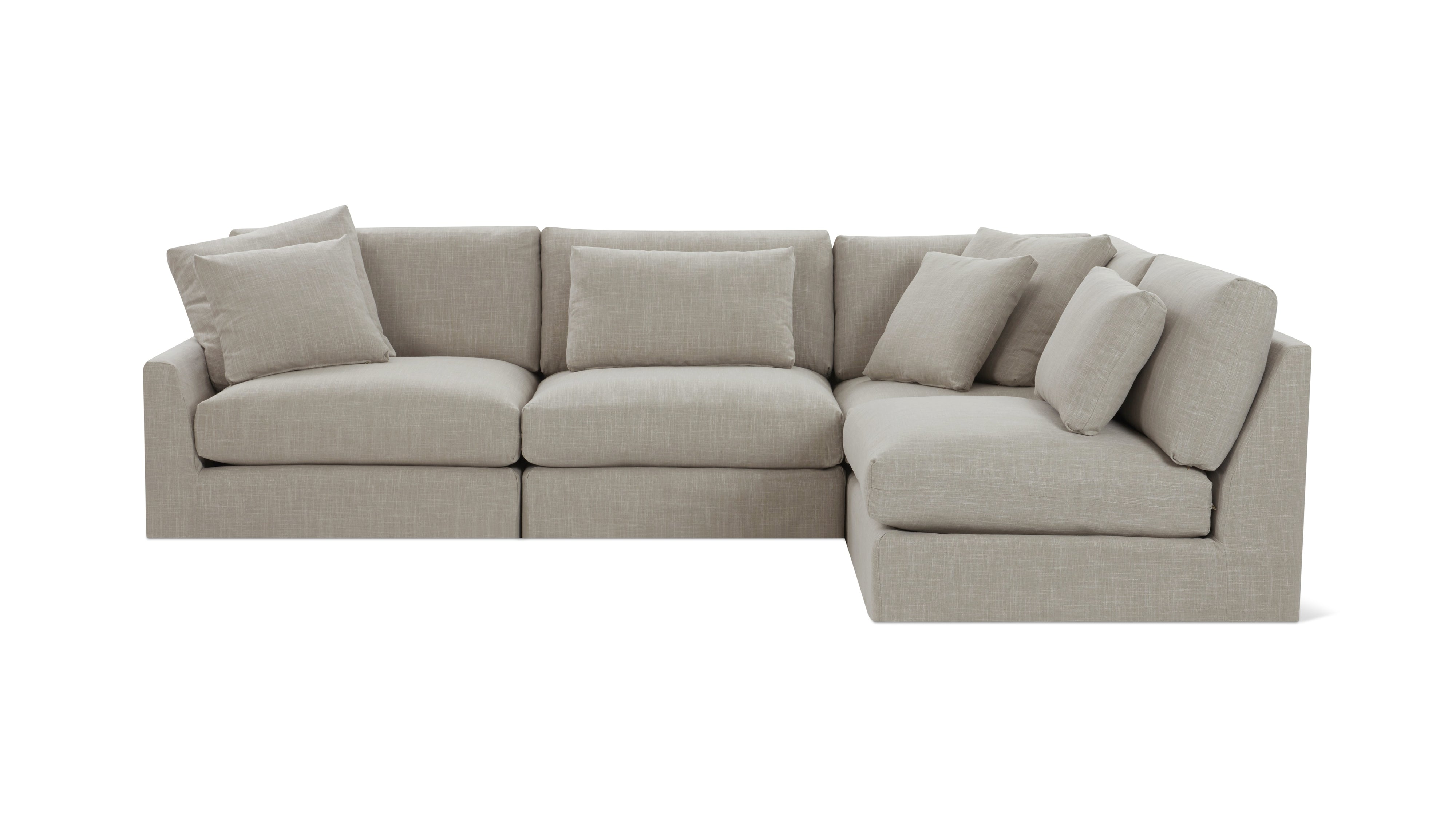 Breeze 4-Piece Modular Sectional Right, Large, Light Pebble