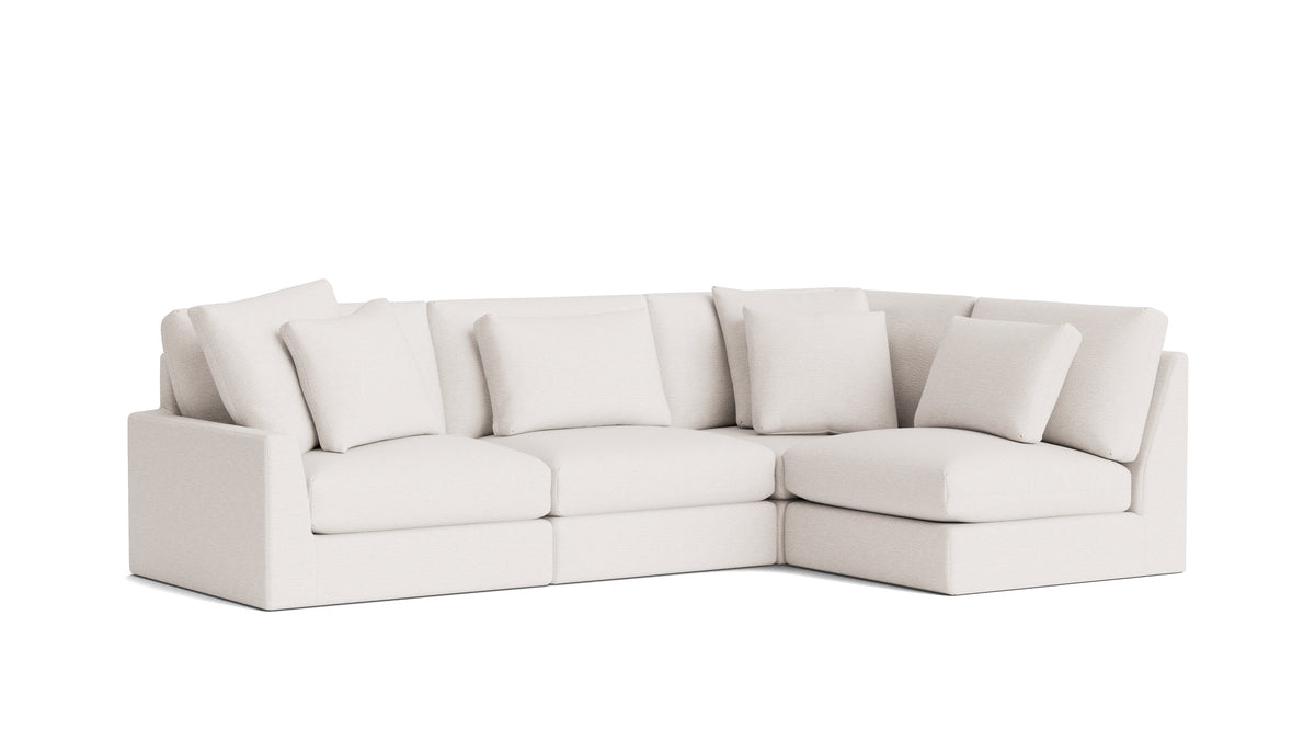 Breeze 4-Piece Modular Sectional Right, Large, Nomad Snow