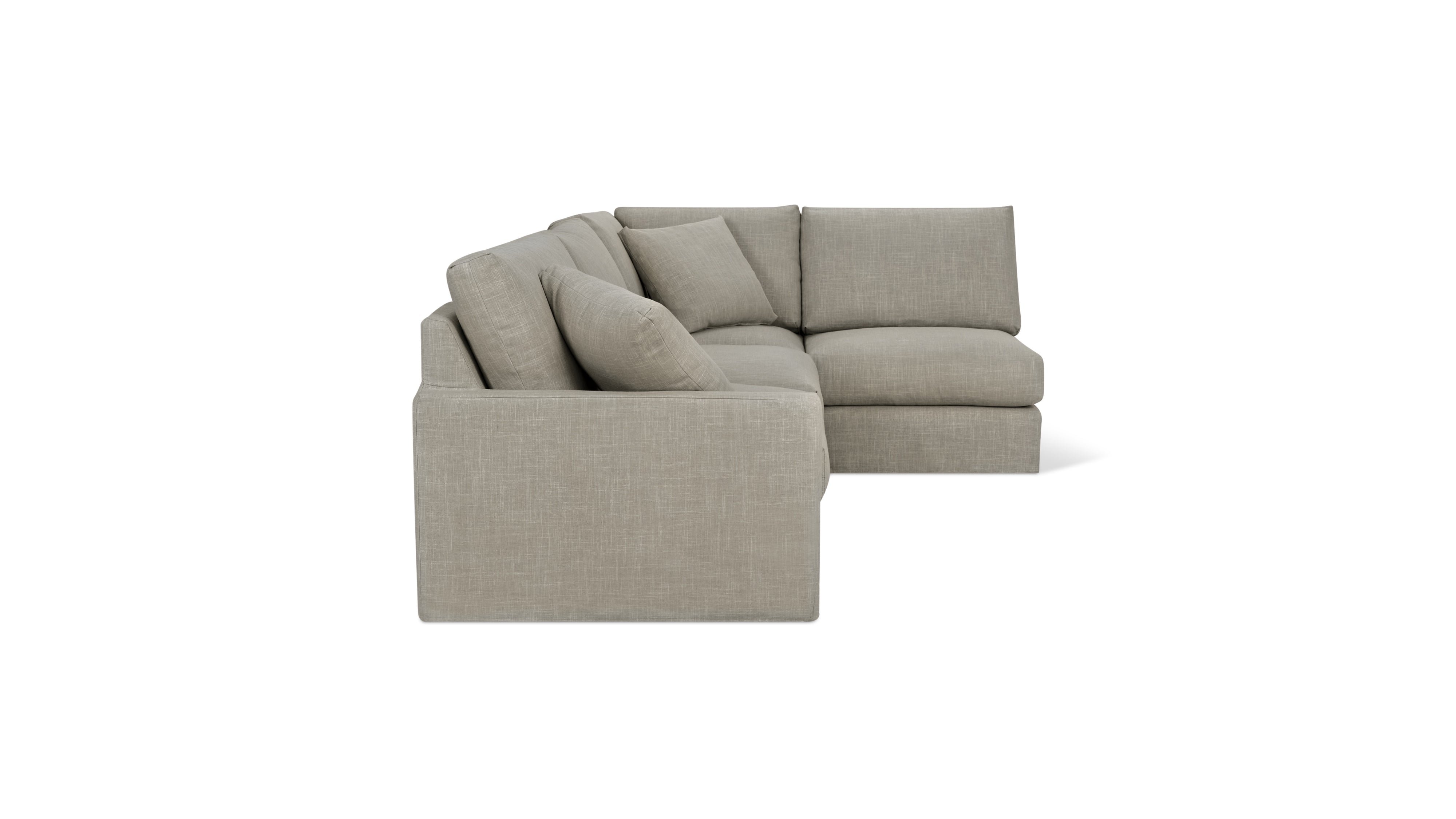 Breeze 4-Piece Modular Sectional Right, Standard, Light Pebble